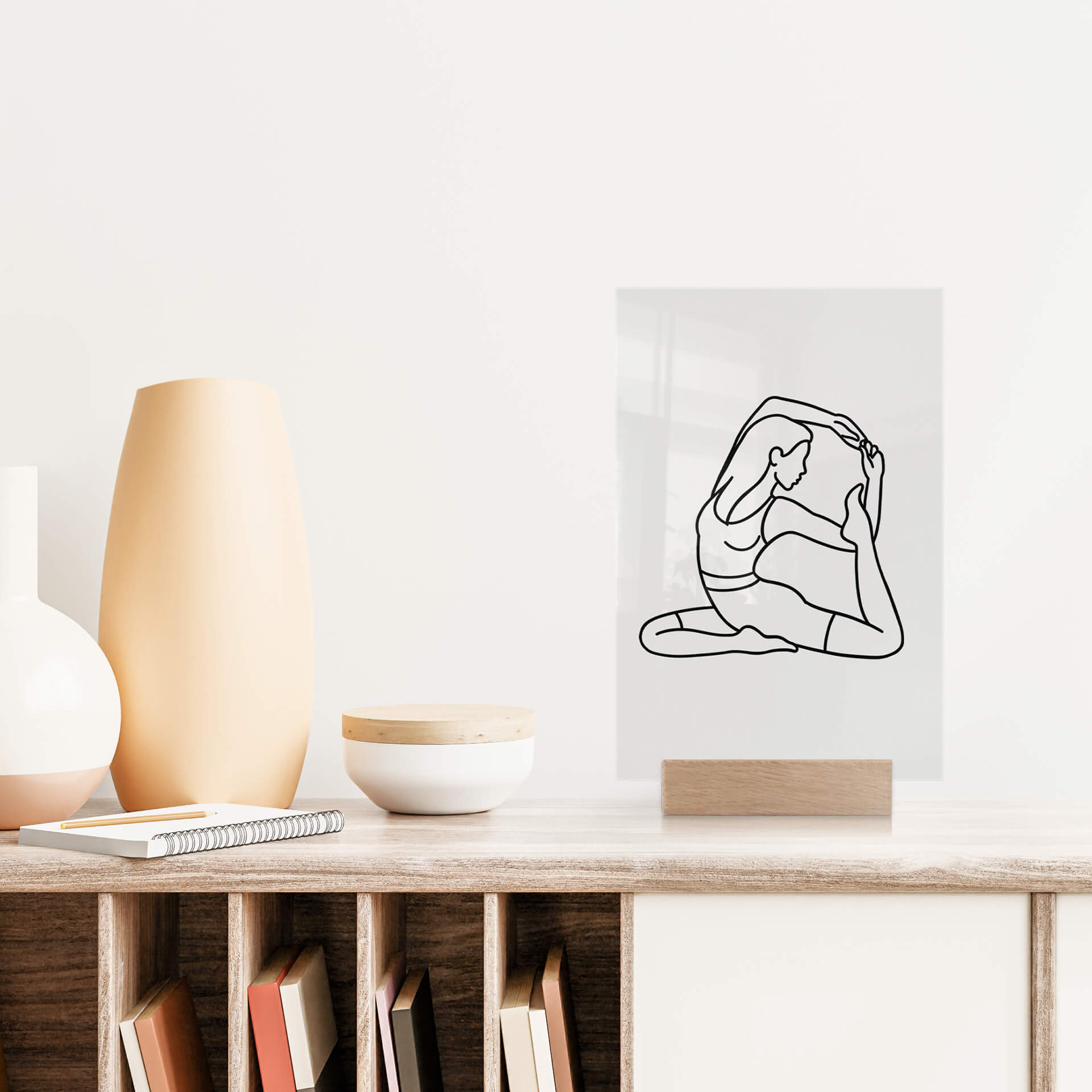 Bordskærm Yoga - Kongedue - Line Art