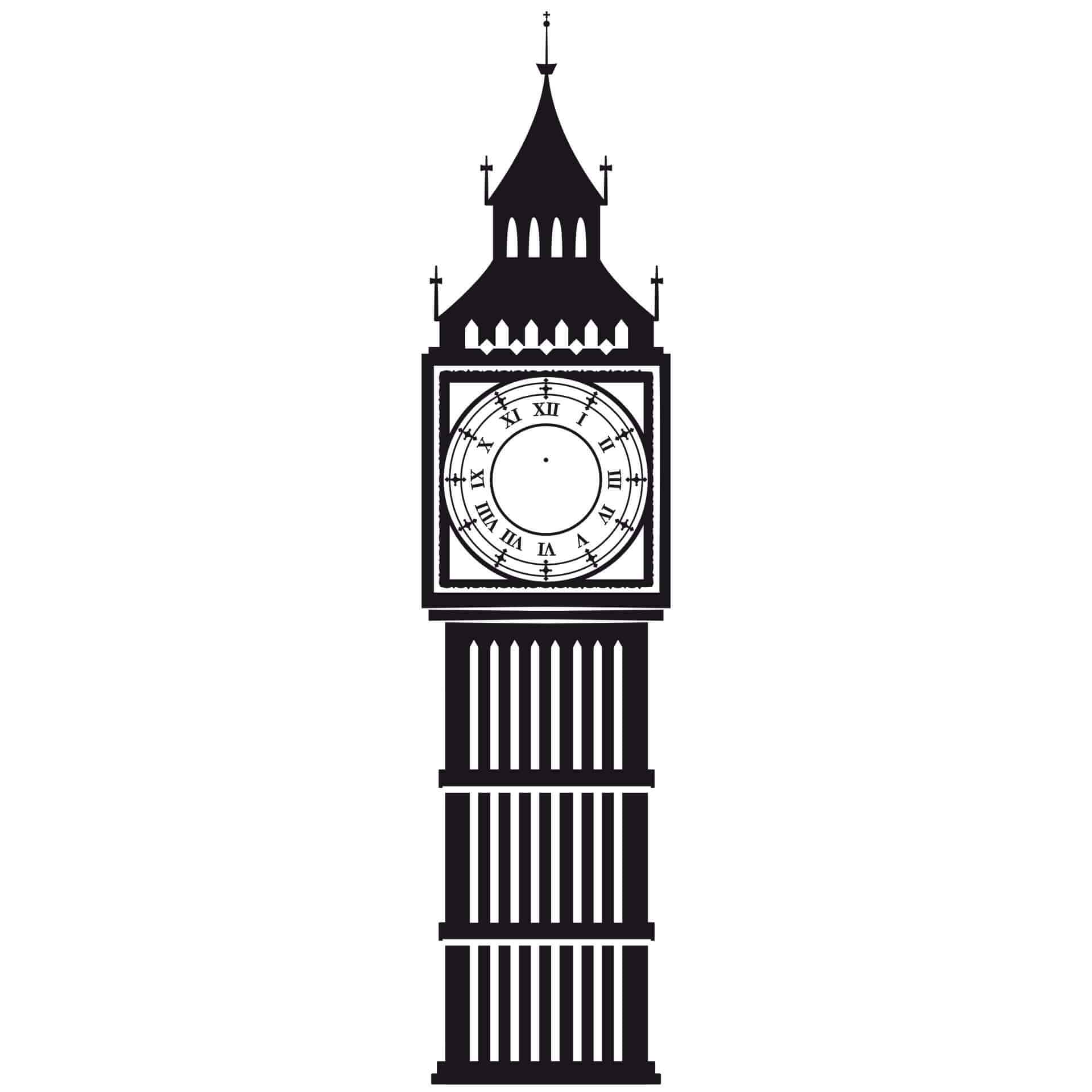 Wandtattoo Big Ben Wanduhr