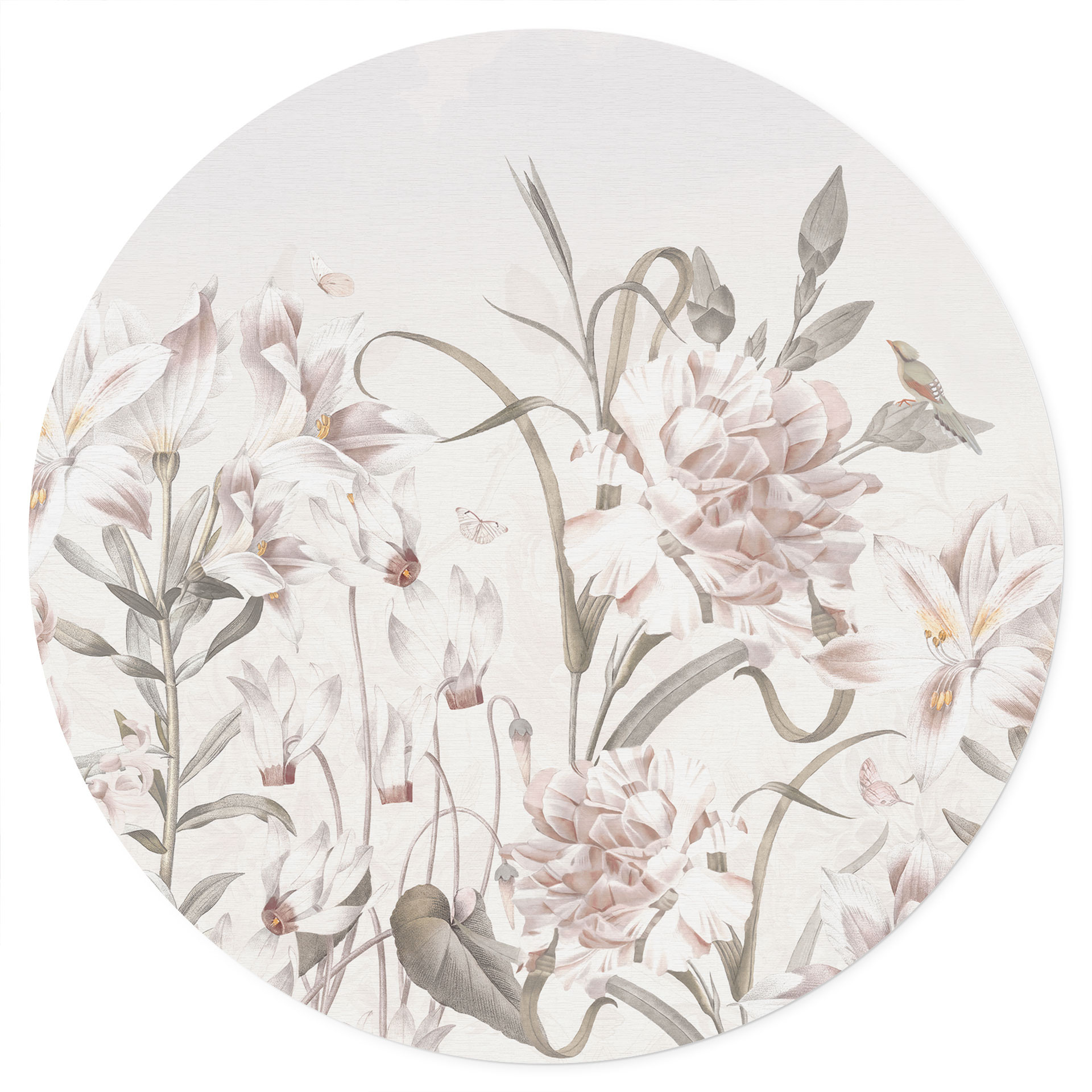 Naklejka na ścianę w kolorze jasnoróżowym - Bloomery Decor - okrągła