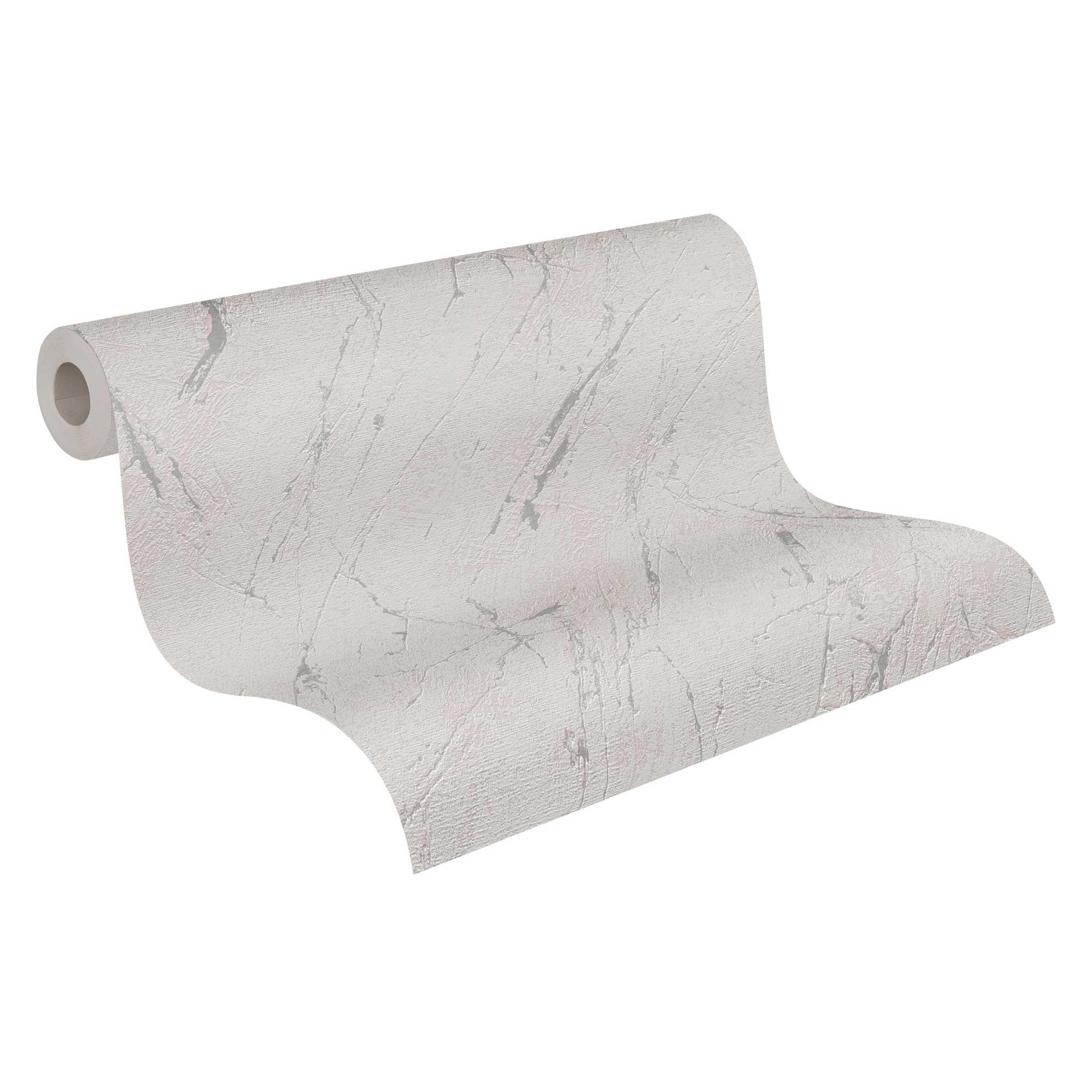 Marmer behang grijs zilver - vliesbehang metallic effect voor woonkamer