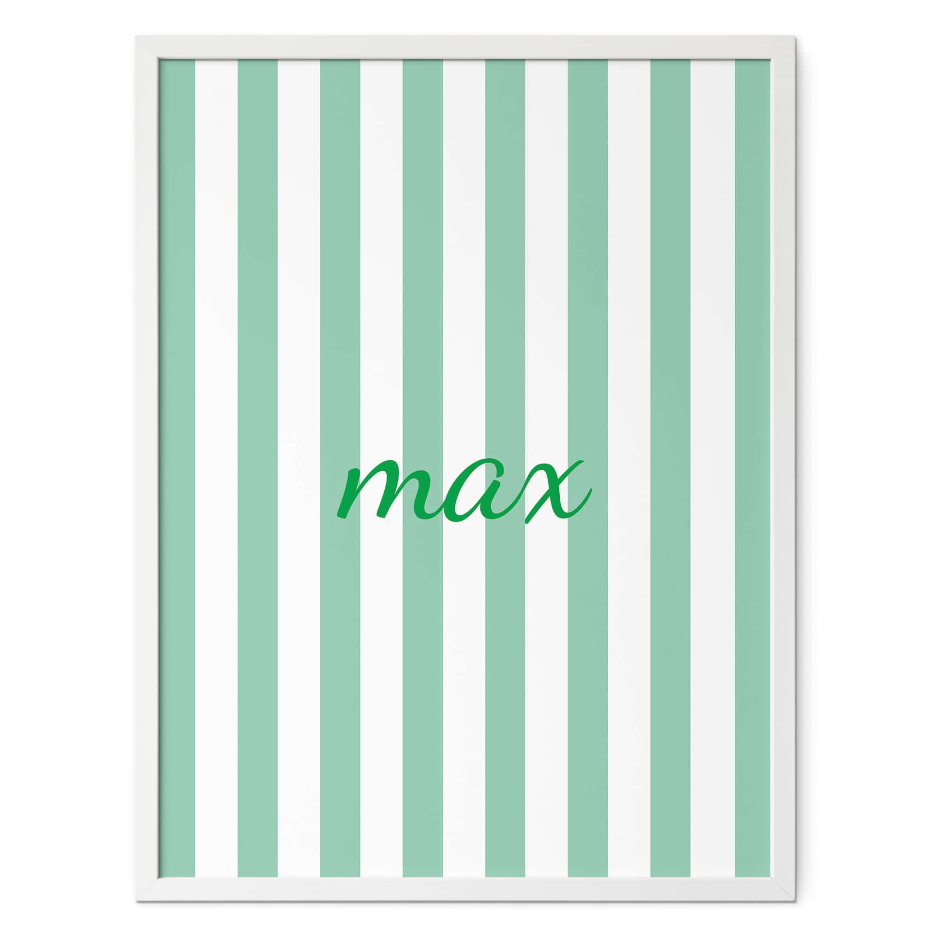 Poster personnalisable rayures vertes