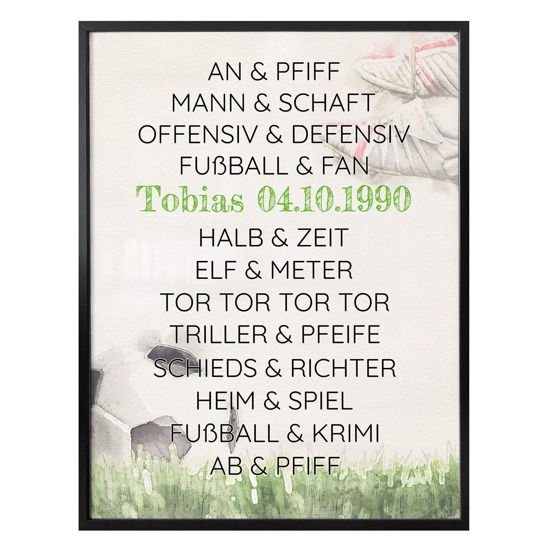 Personalisiertes Poster Fußball
