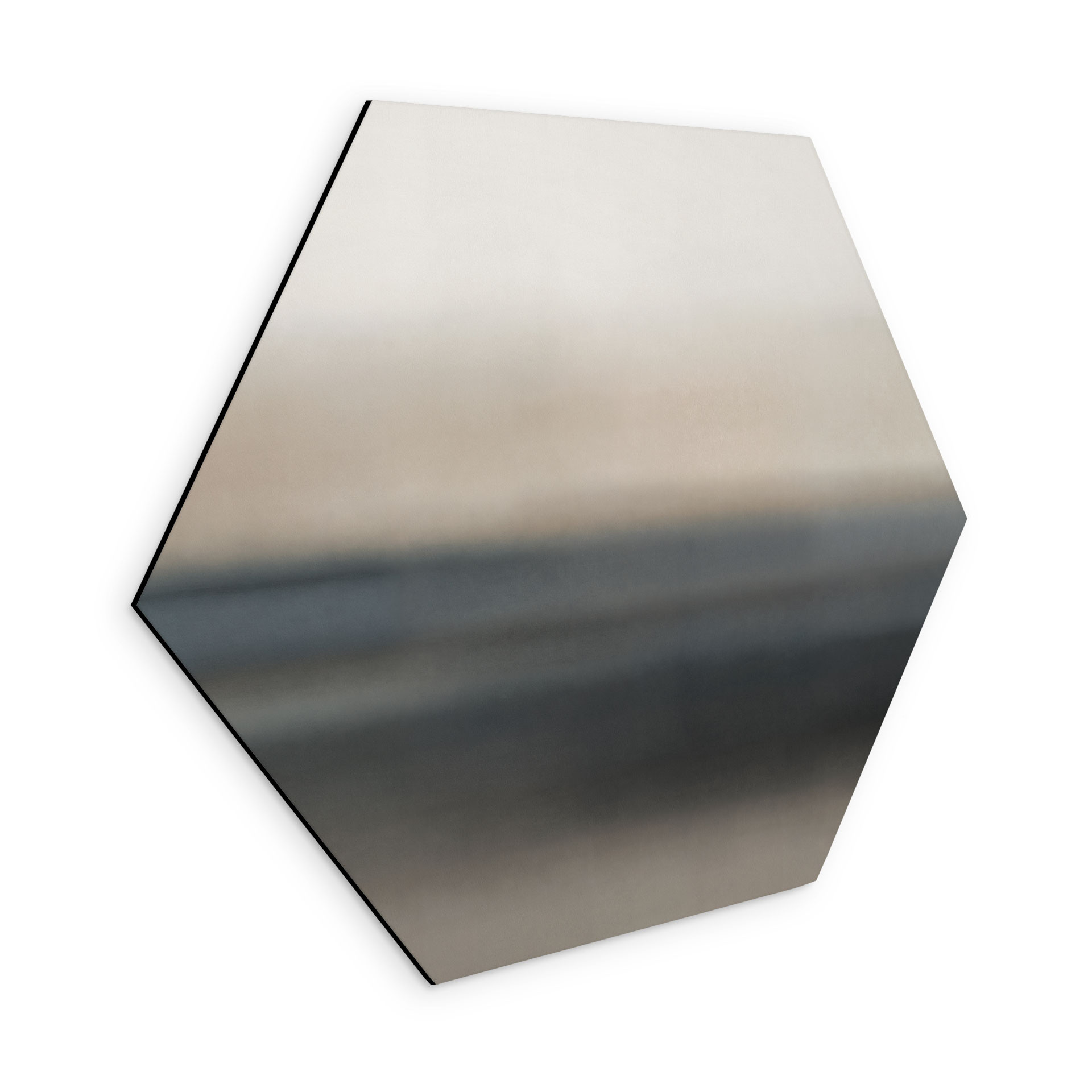 Hexagon Wandbild Rotko Sand - Minimalistischer Horizont - Sir Edward x Grigory Gladarev - Alu-Dibond