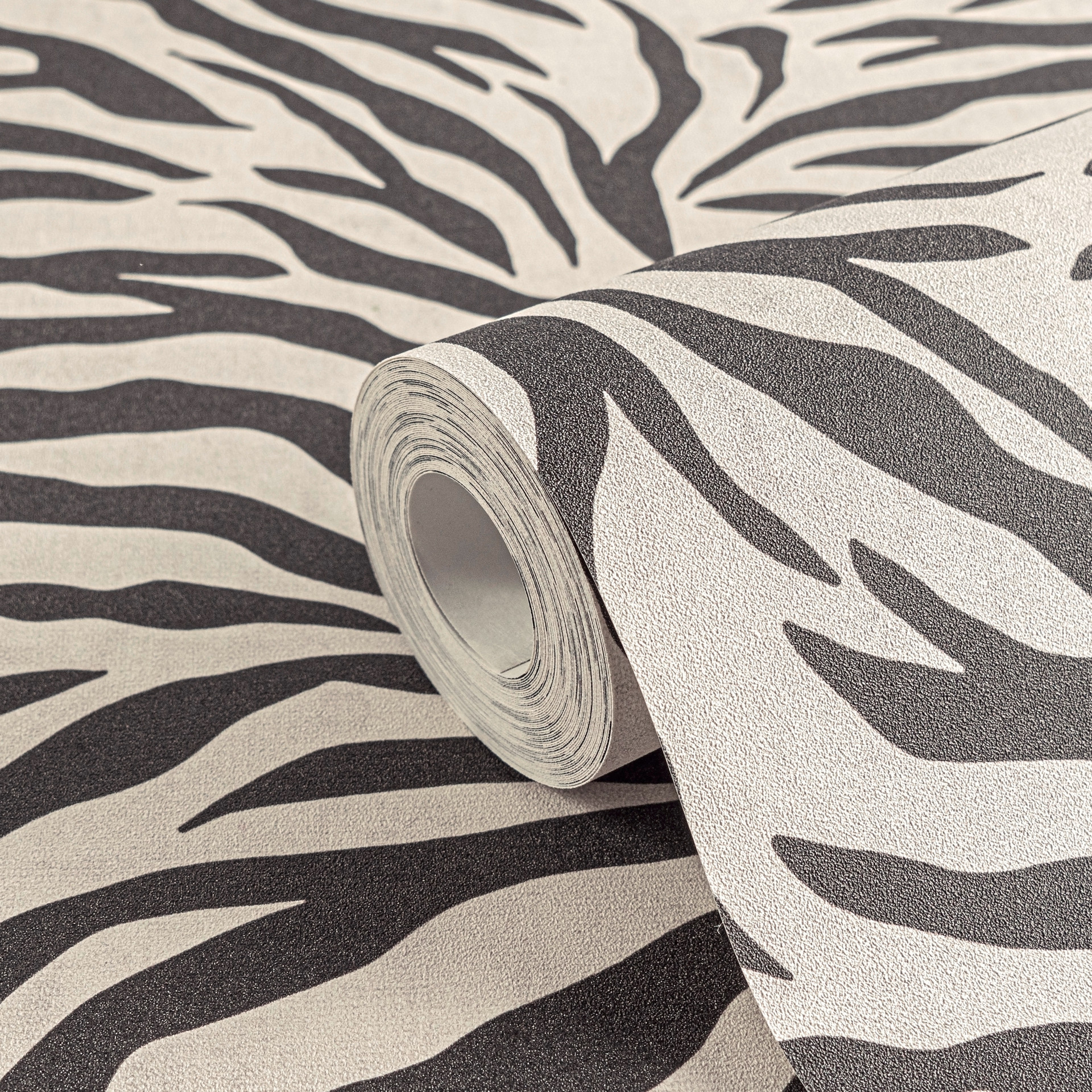 Zebra behang zwart wit - dierenprint patroon behang - Vliesbehang modern