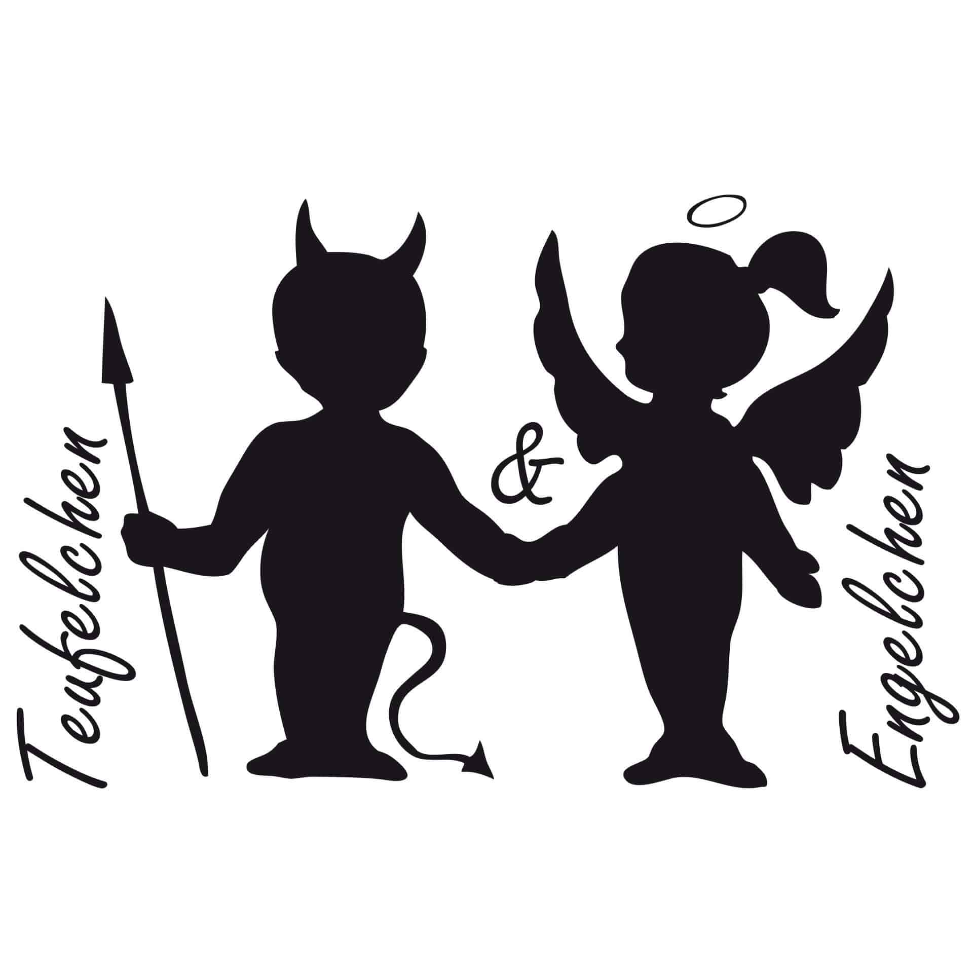 Wandtattoo Engelchen & Teufelchen 2