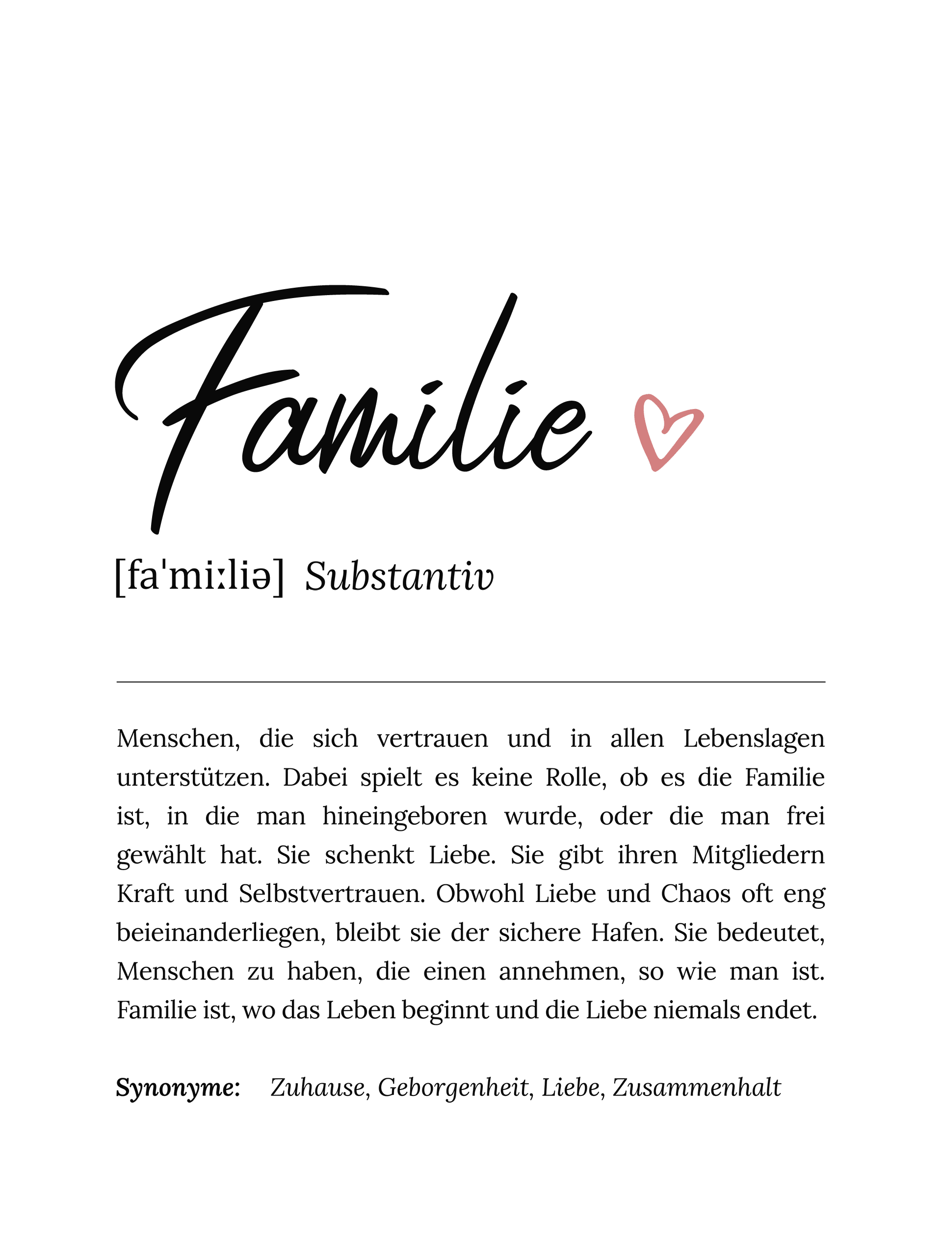 Personalisiertes Poster Definition - Familie