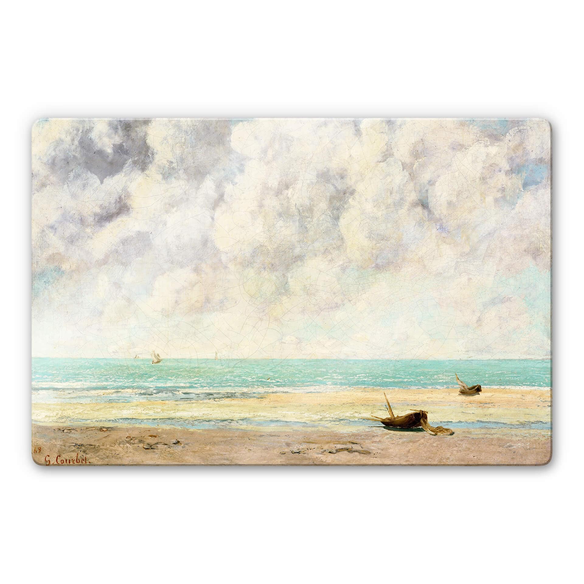 Glasschilderij Courbet - Calm Sea