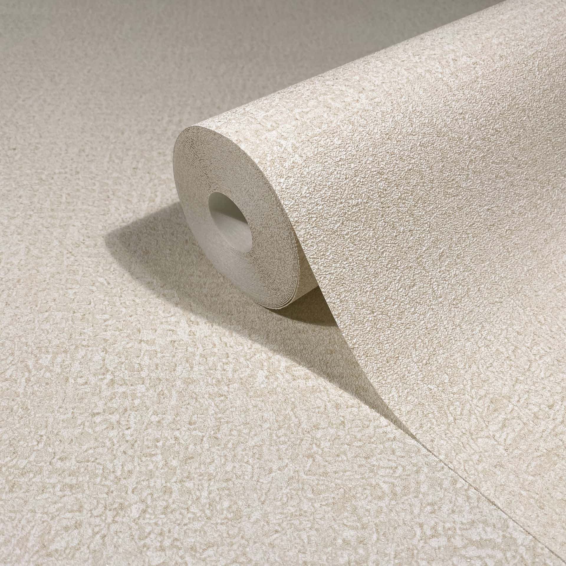 Vliesbehang in beige structuurpleisterlook effen