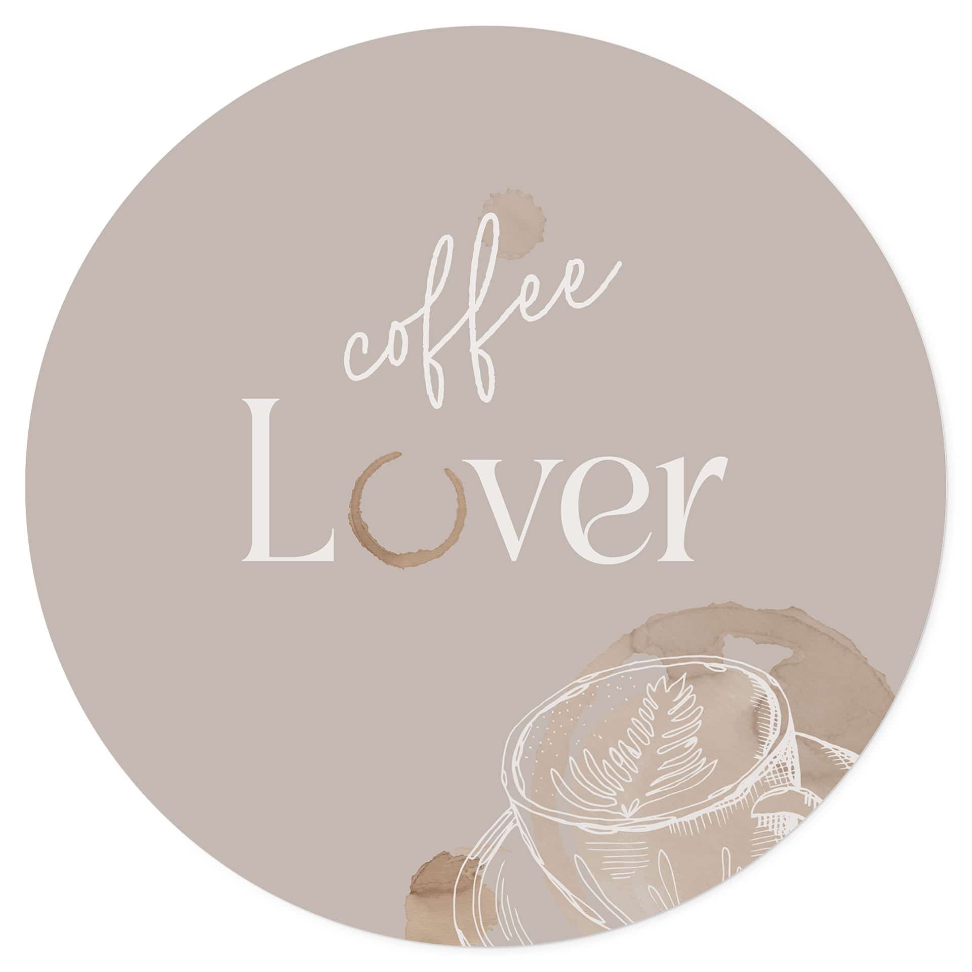 Naklejka na ścianę Coffee Lover - okrągła