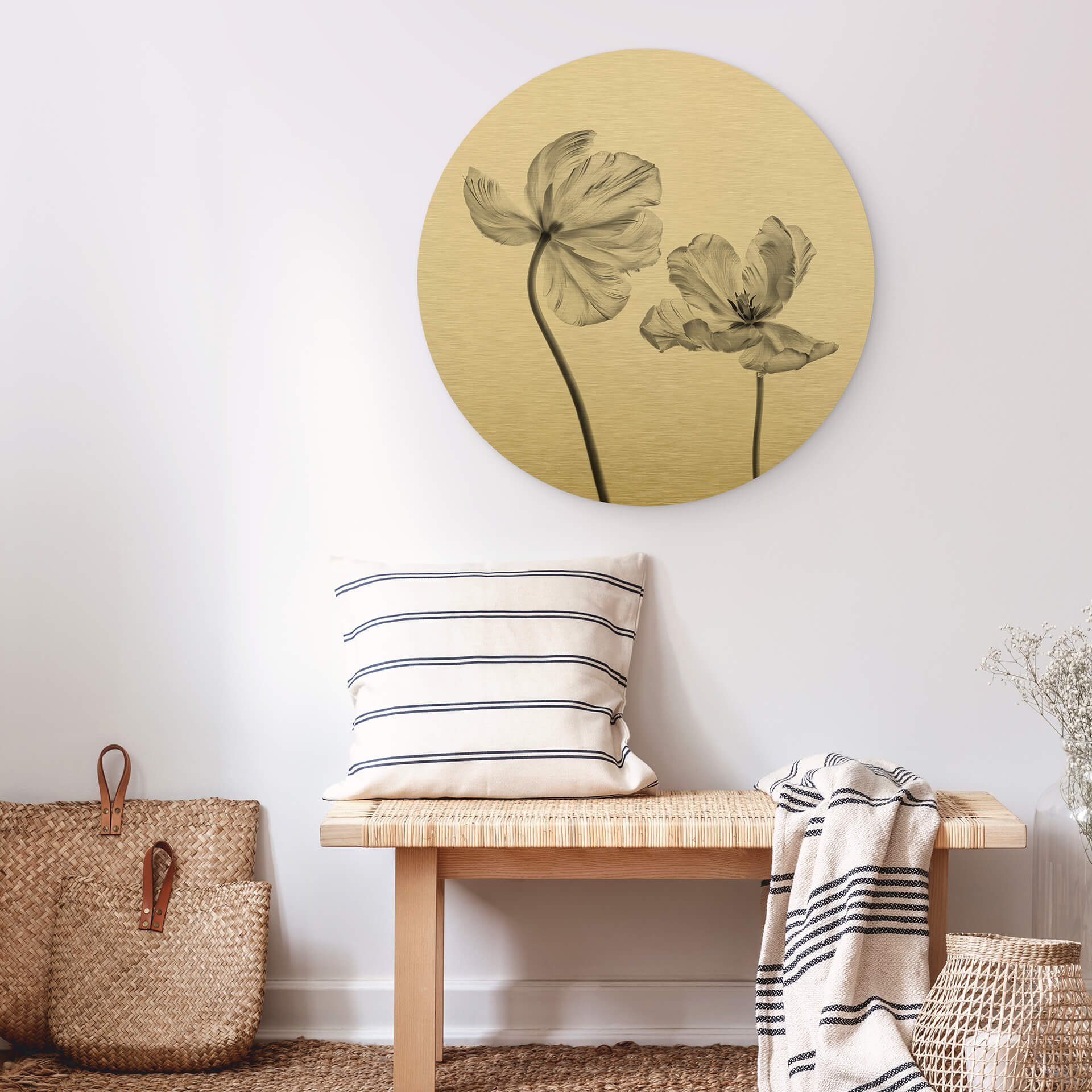 Dibond Schilderij met goud effect Grønkjær - Tulpen