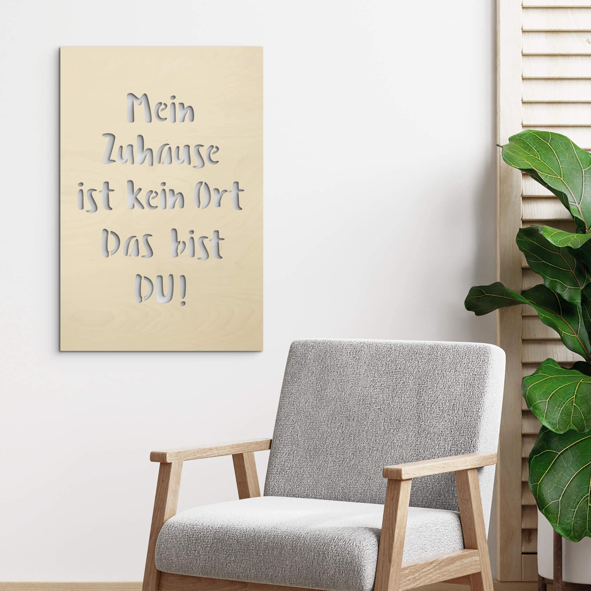 Holzdeko Pappel - Mein Zuhause ist kein Ort, das bist DU