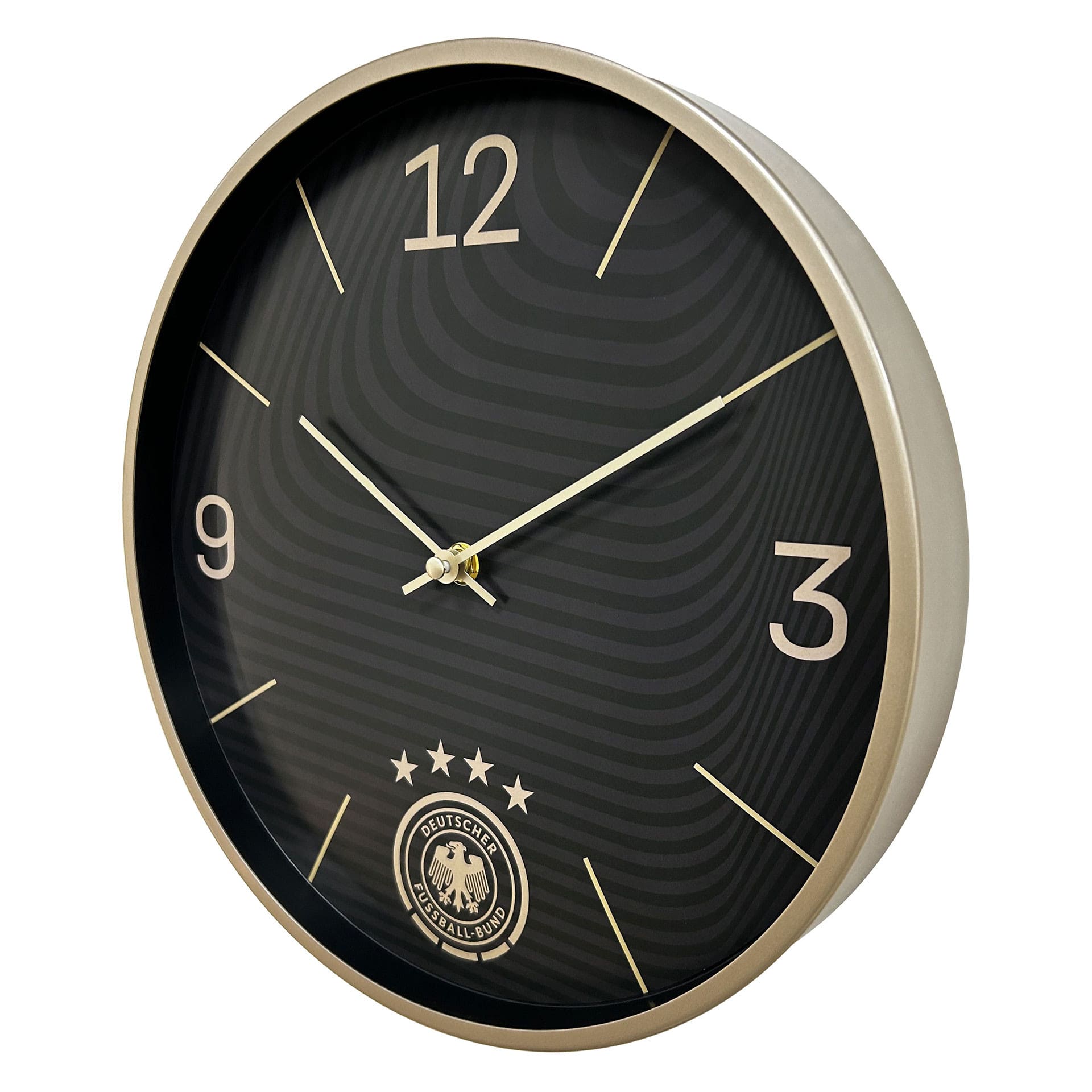 Fußball Wanduhr DFB - Schwarz-gold Ø30 cm