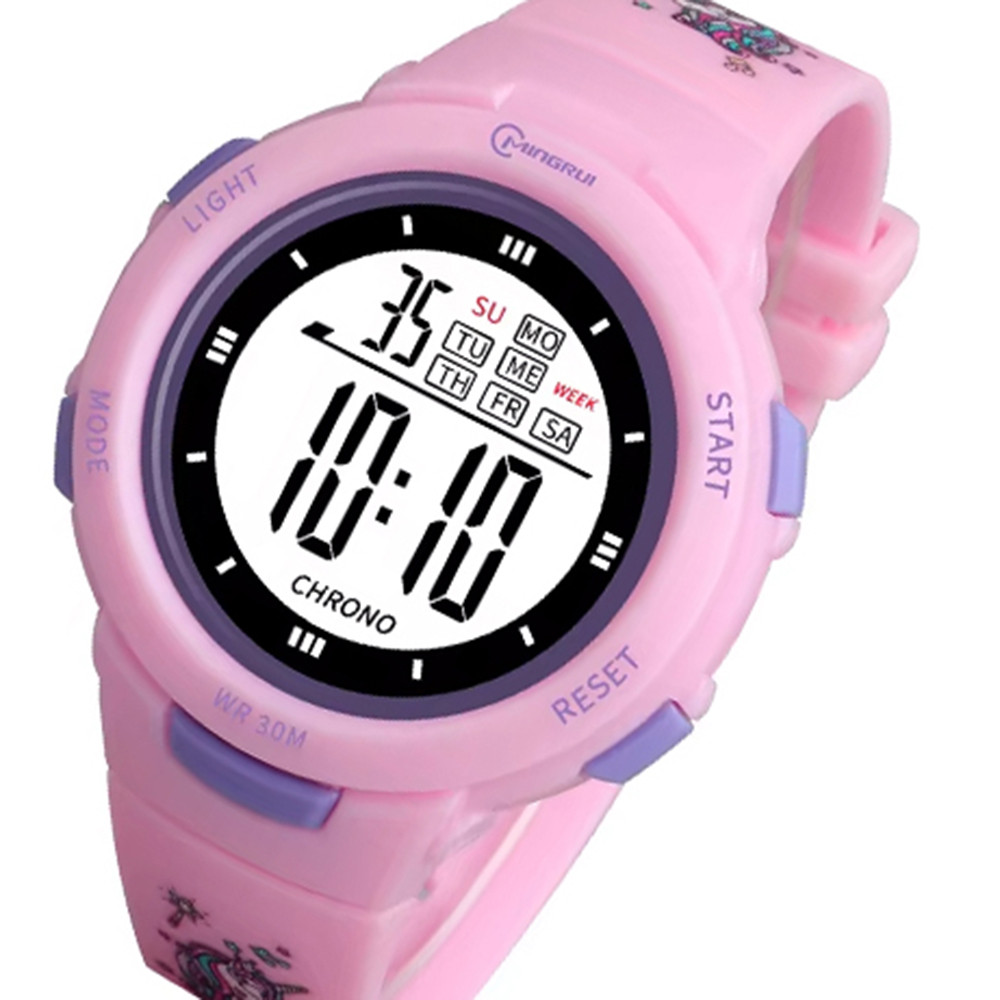 Sport Armbanduhr | Digitale Uhr für Kinder und Jugendliche | Rosa Einhorn