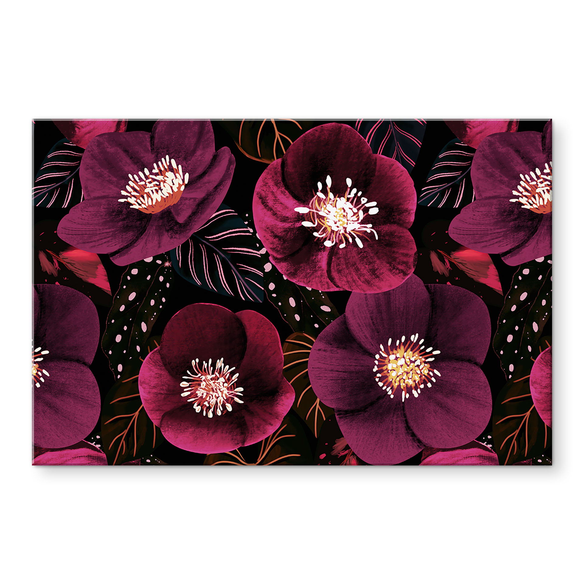 Akrylbillede Blomsterpragt i lilla toner - Anis-illustration
