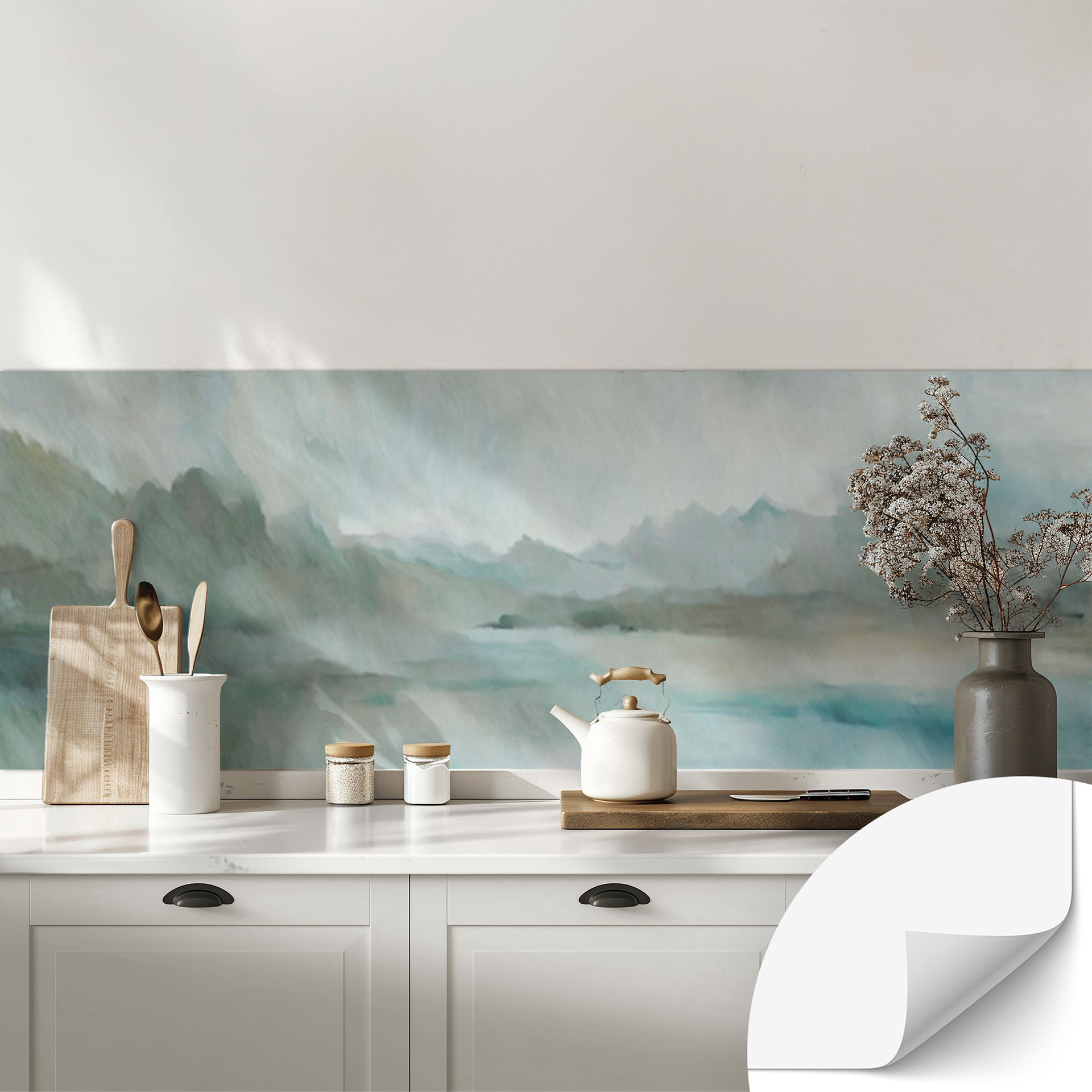 Zelfklevende Keukenachterwand Velvet Horizon - Abstract Meer - Sir Edward x Grigory Gladarev