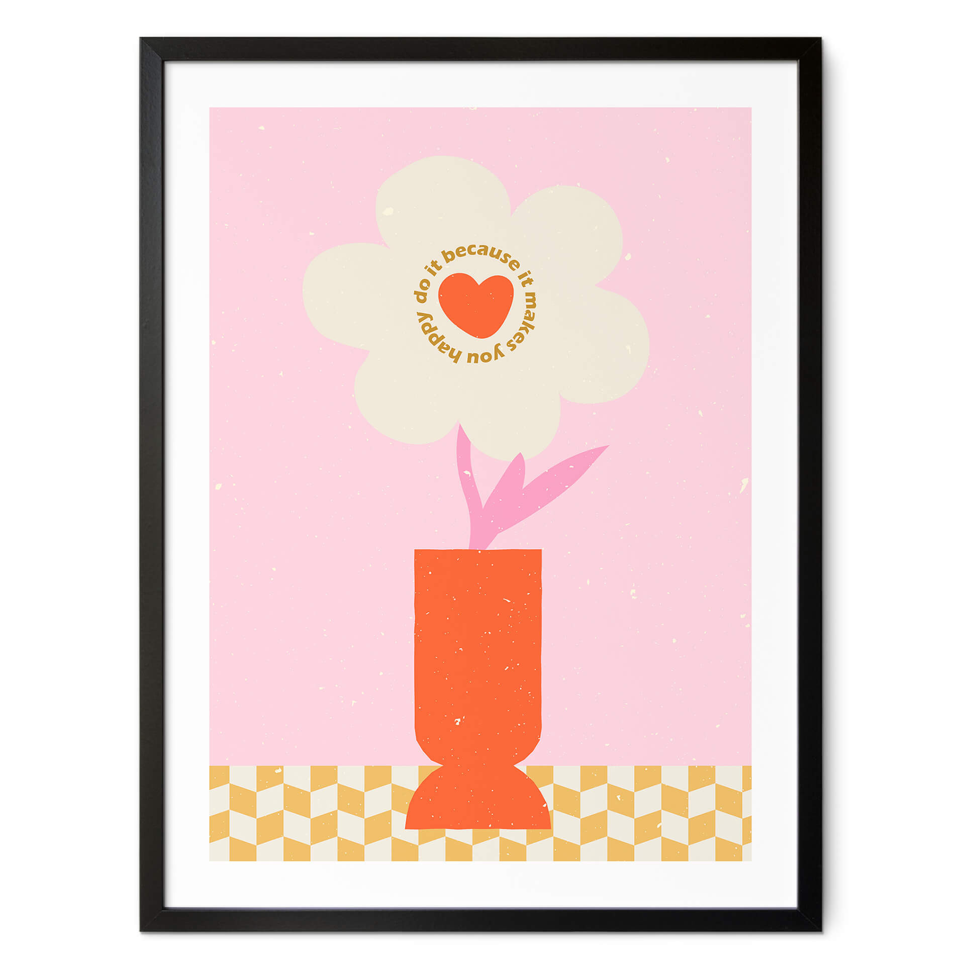 Plakat NKTN - Retro flower: Rób to, bo sprawia Ci to radość
