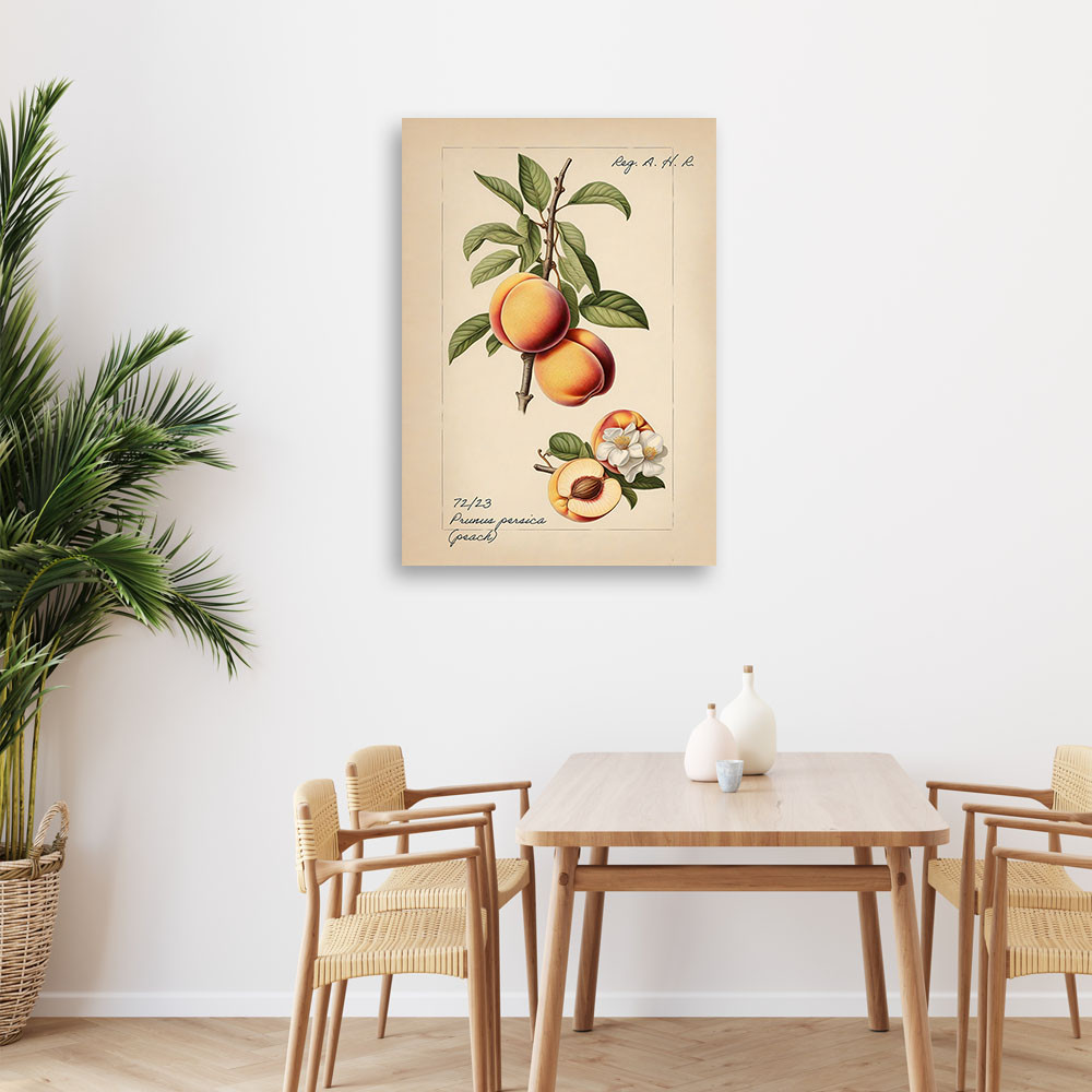 Leinwandbild Vintage-Obst Pfirsich