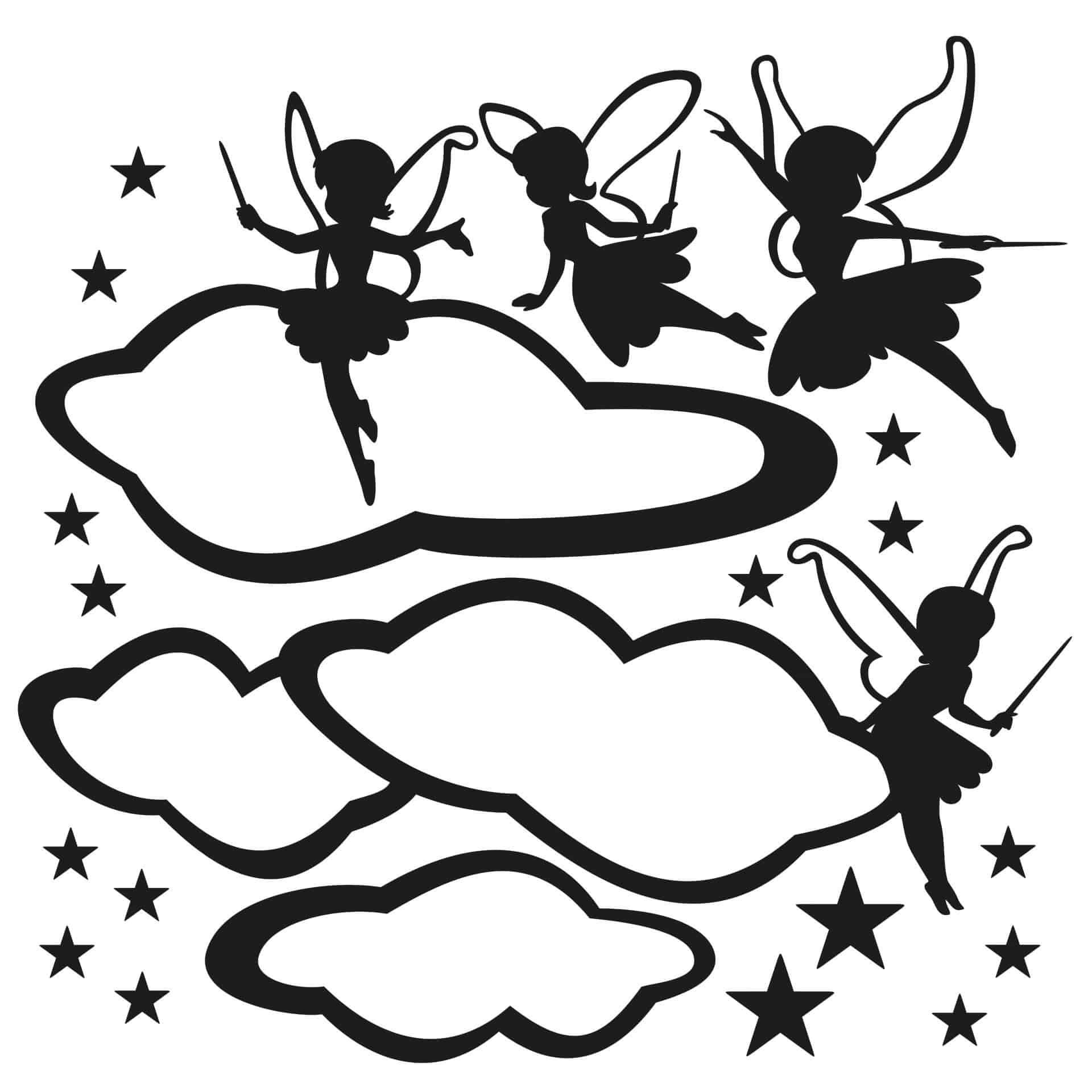 Wandtattoo Feen in den Wolken