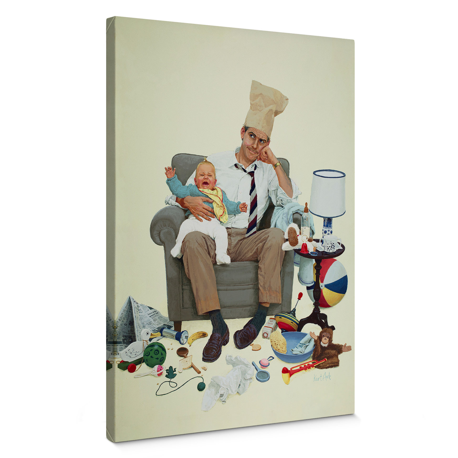 Leinwandbild Kurt Ard - Wo bleibt Mama denn (1960) - 70x100 cm
