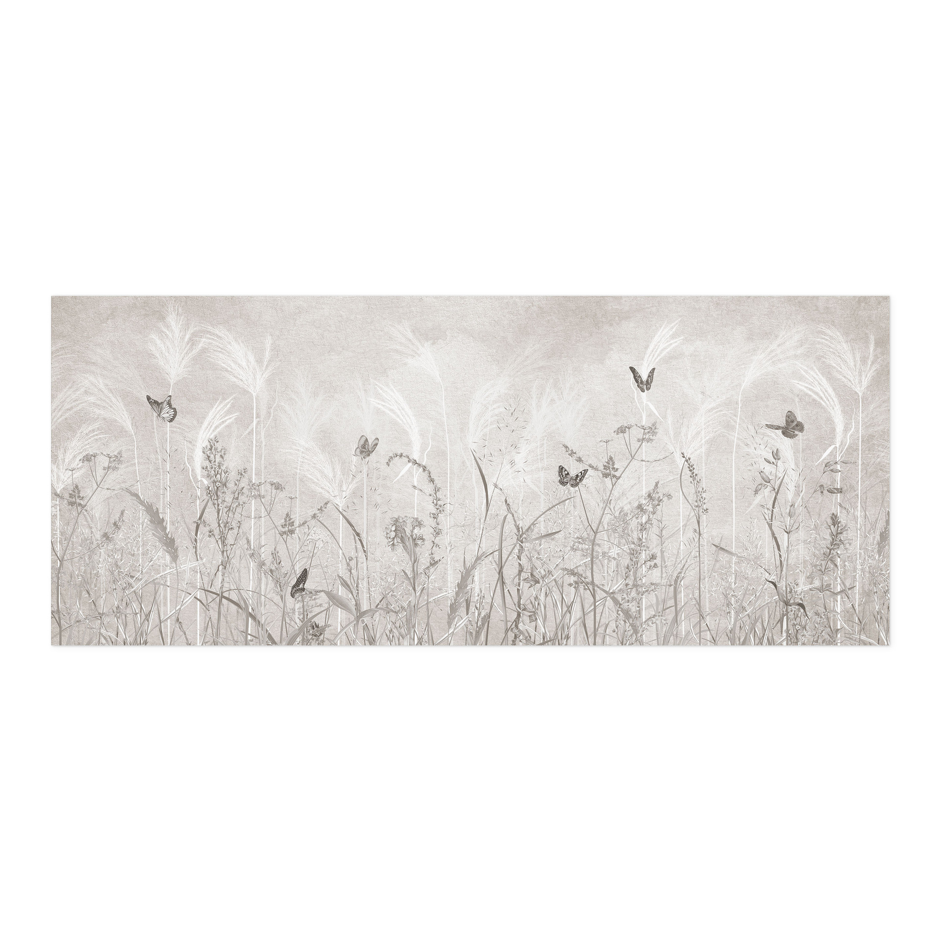 Zelfklevende Keukenachterwand Wilde bloemenweide met vlinders in Scandinavisch design - Ms Tiff