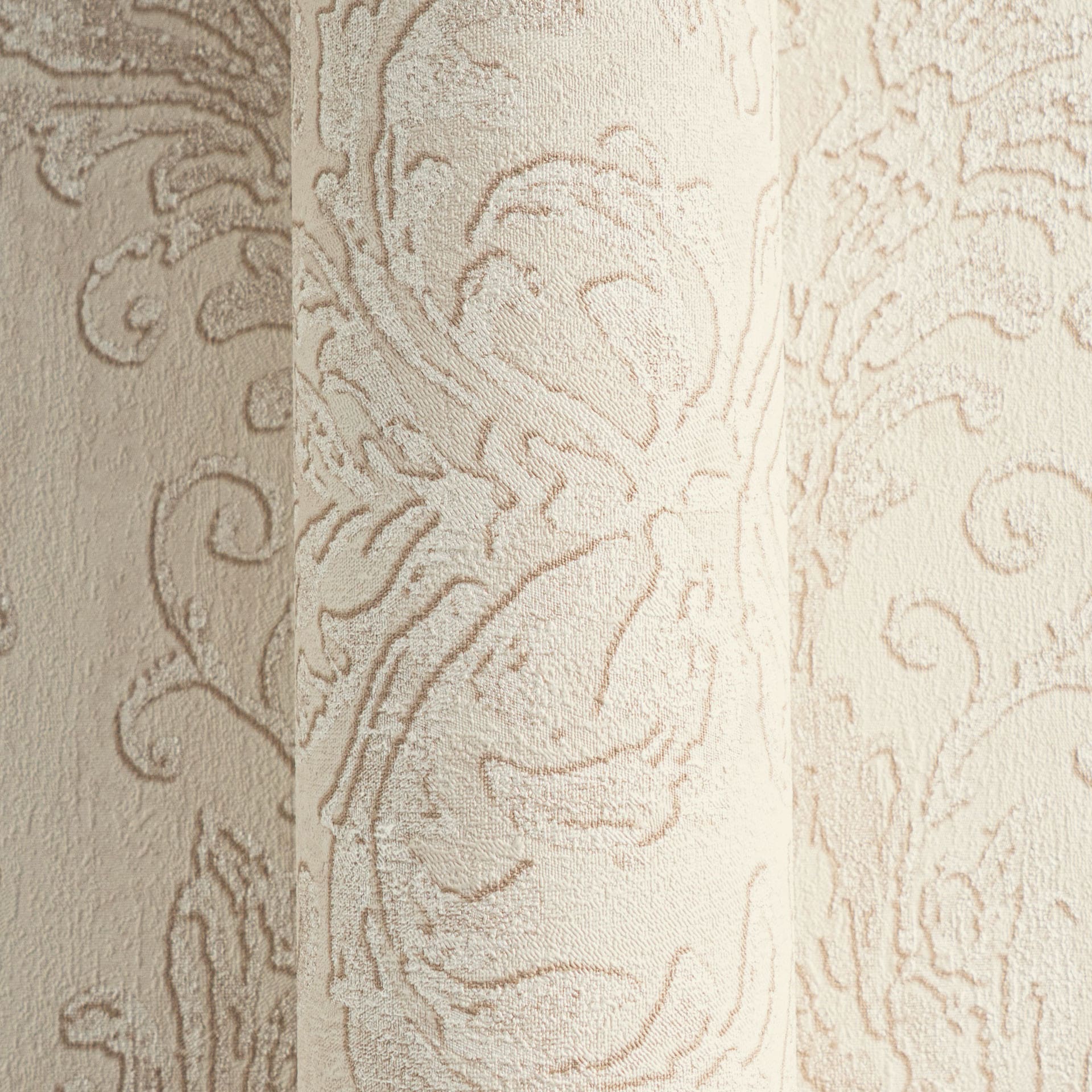 Barok behang beige crème - klassiek Vliesbehang met monster