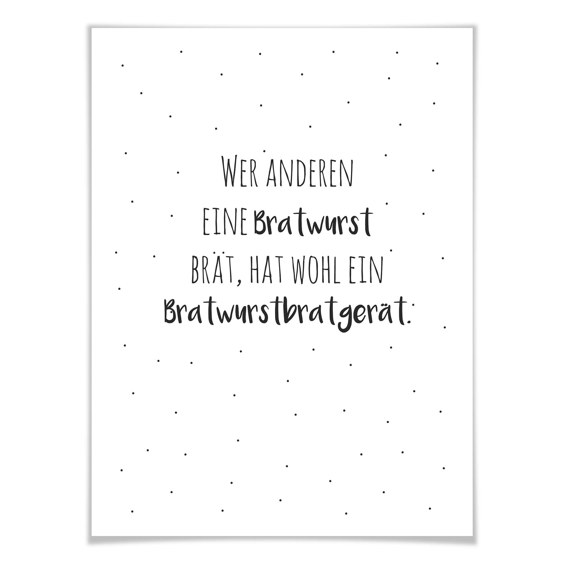 Poster Zungenbrecher - Bratwurstbratgerät