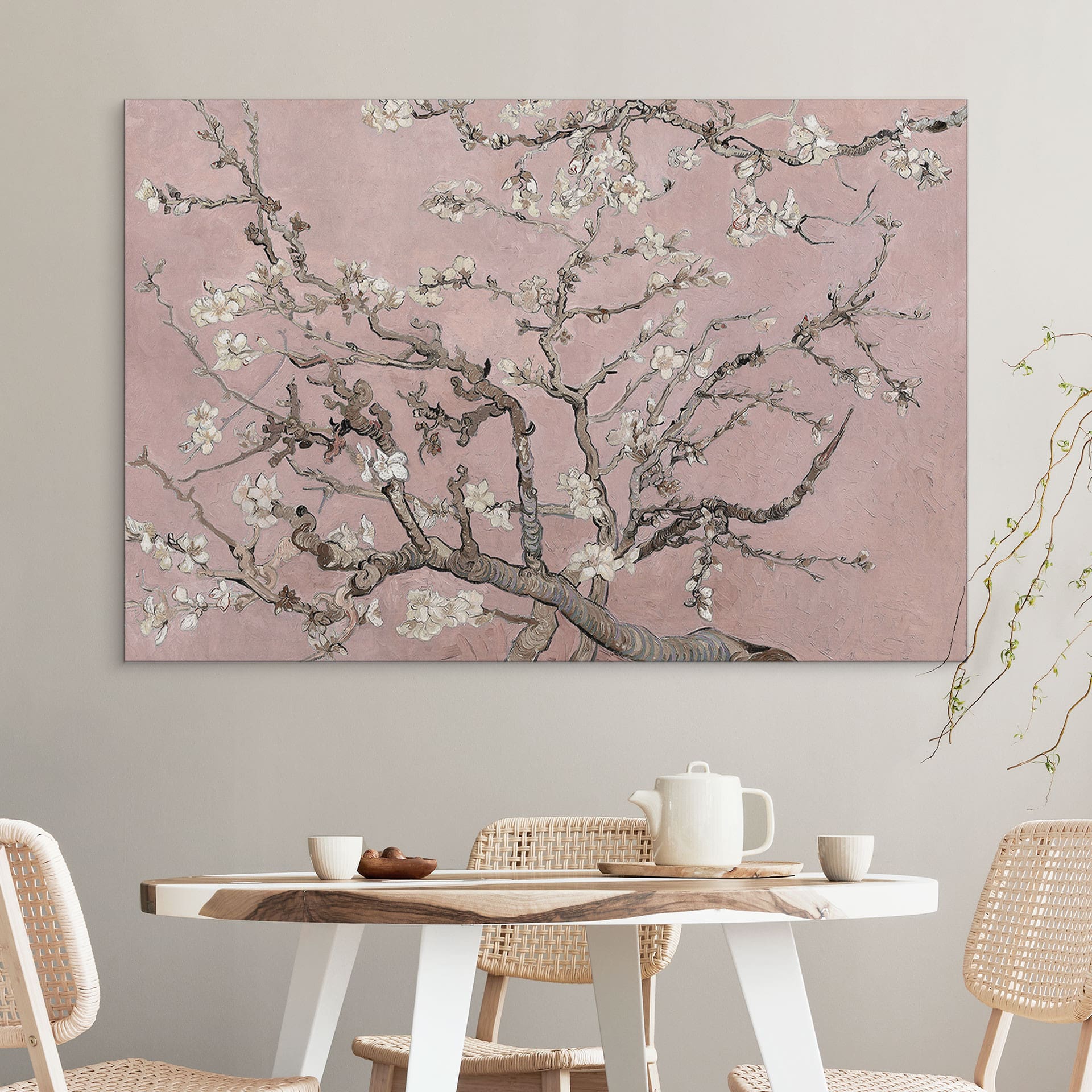 Wandbild van Gogh - Mandelblüte - rosé - Alu-Dibond