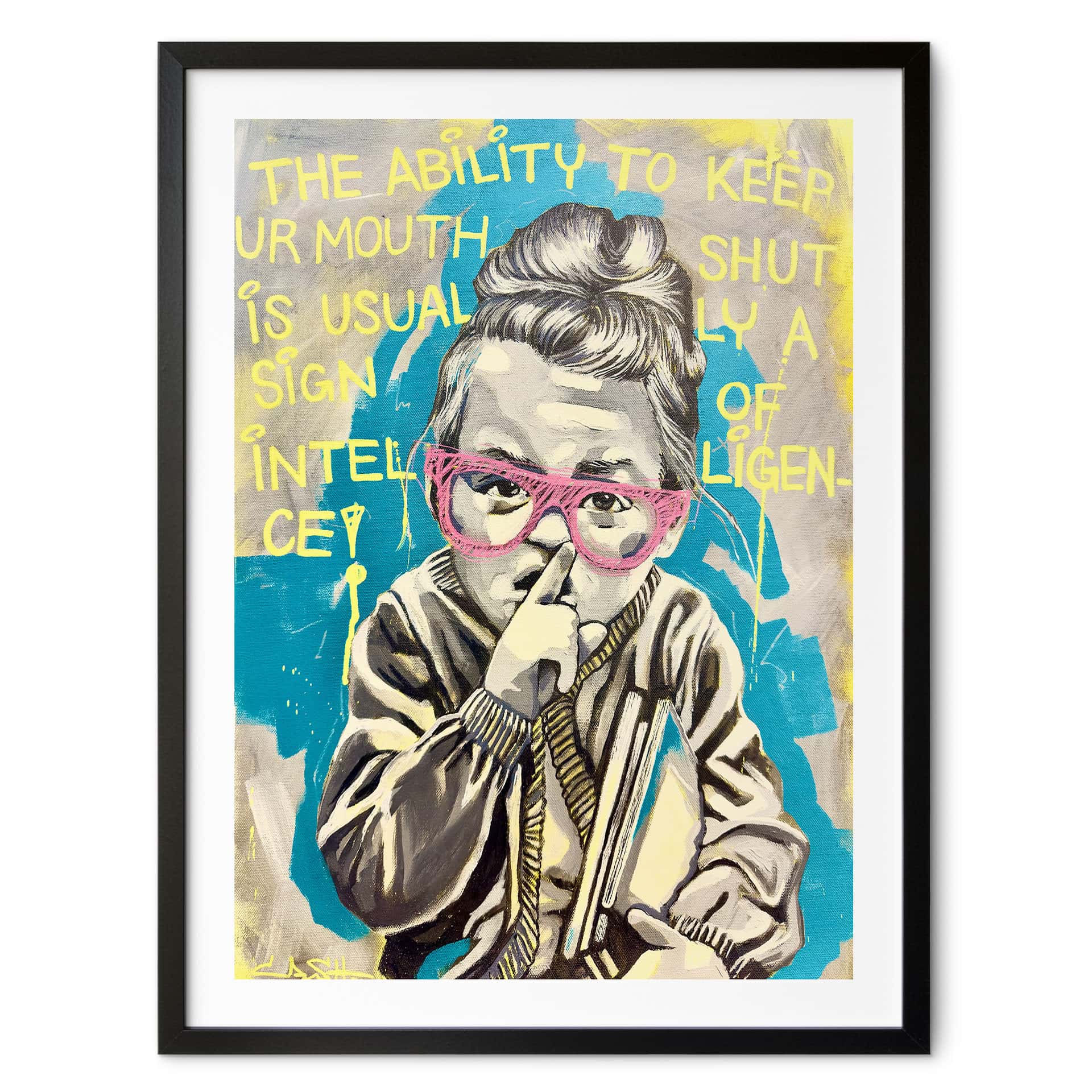 Poster Le Silence Montre l'Intelligence Pop Art - Habib