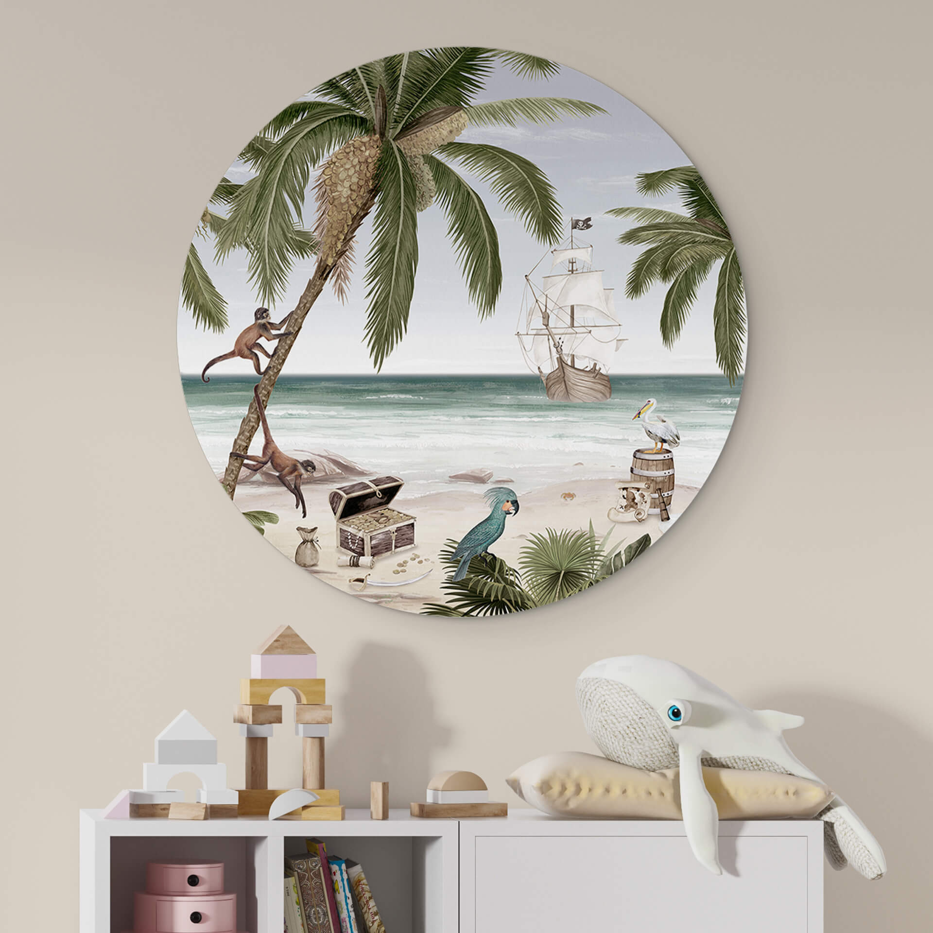 Tableau sur alu-Dibond rond Kikki Belle - Pirate Bay