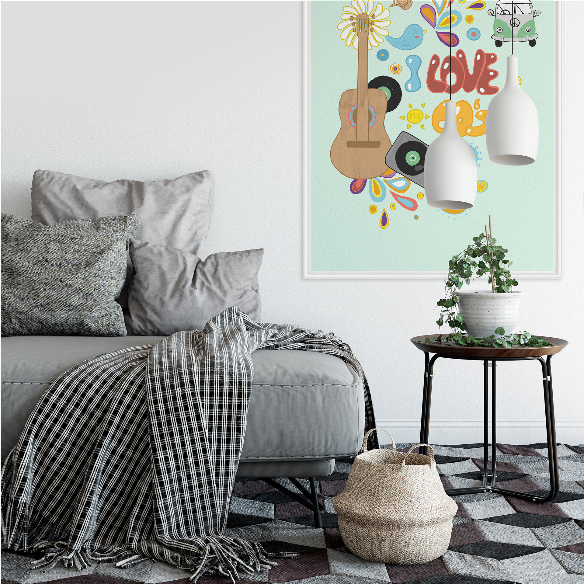 Wallprint - Loske - I love the 60s