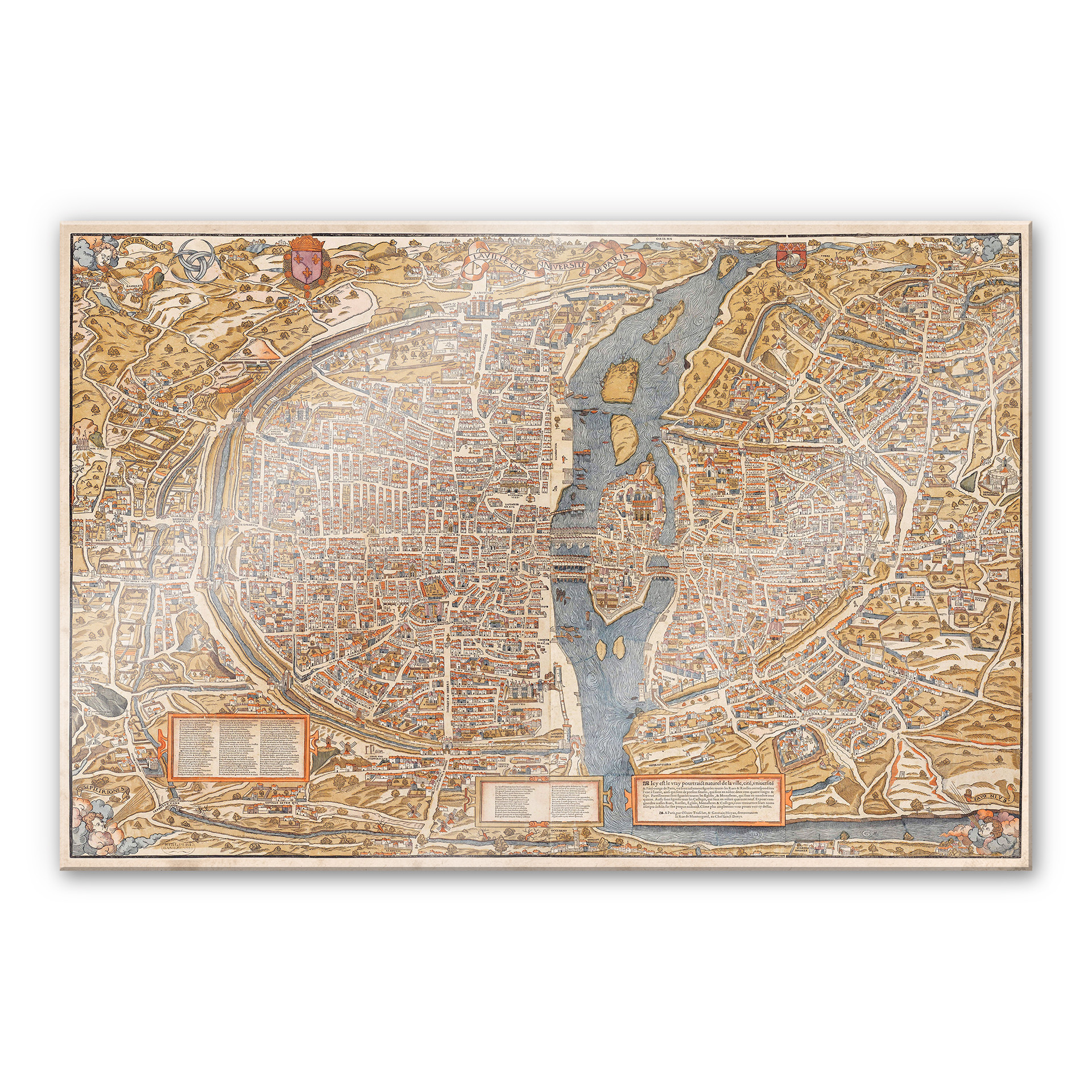 Tableau en verre acrylique - Carte historique de Paris