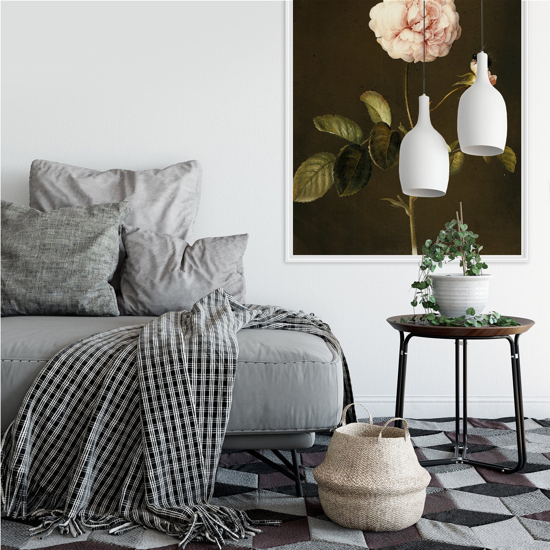 Wallprint W - Dietzsch - Essig-Rose mit Hummel