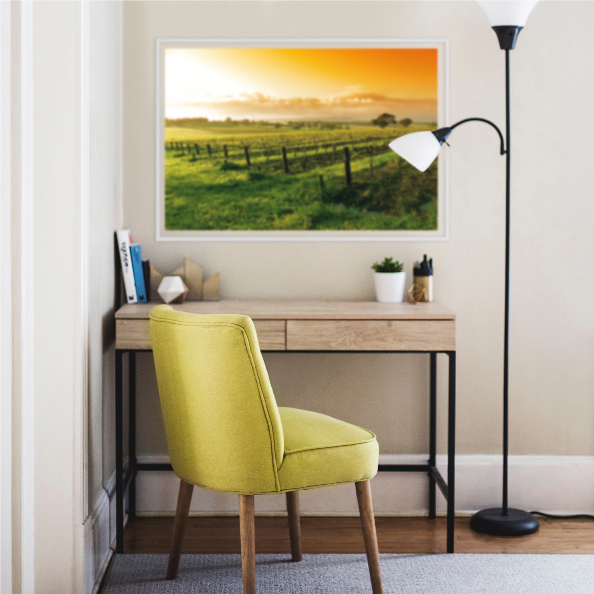 Poster autocollant - W -  Vignes au Coucher du Soleil