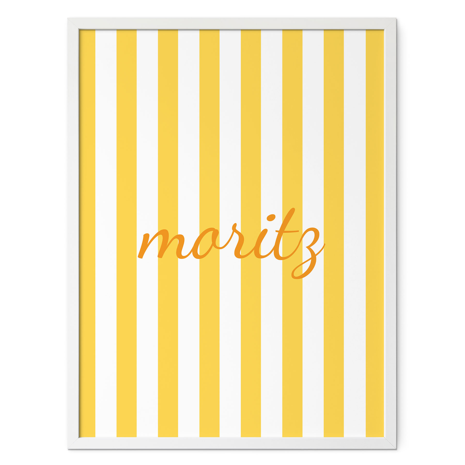 Poster personnalisable rayures jaunes