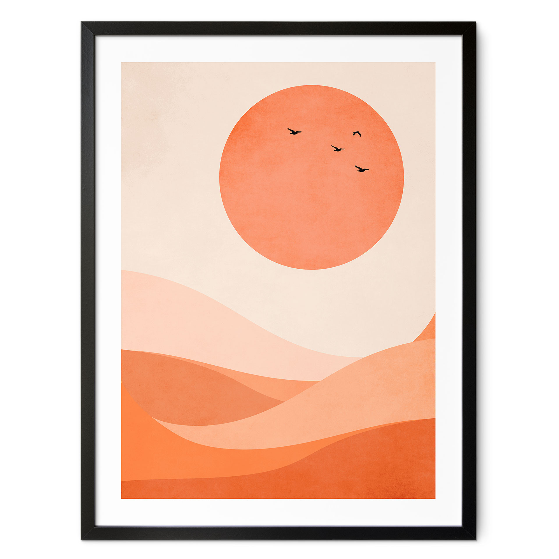 Poster Paysage harmonieux orange - Kubistika