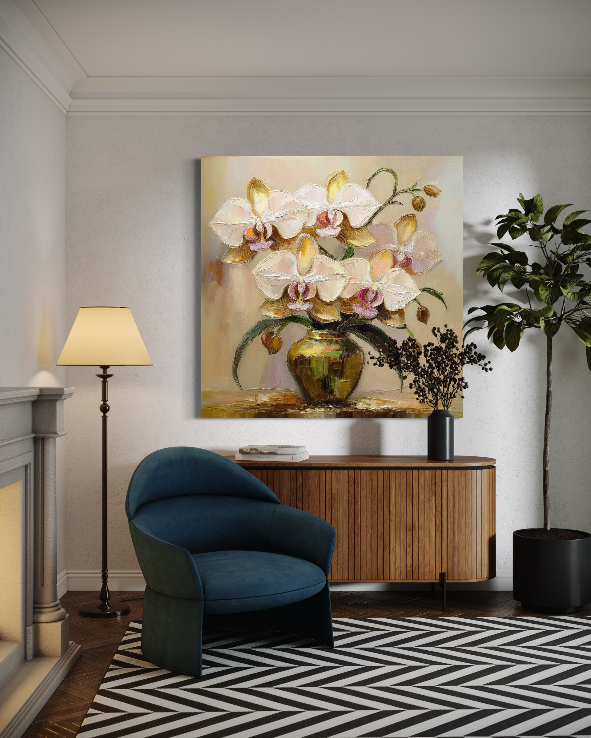 Leinwandbild Blumenstrauß in einer Vase