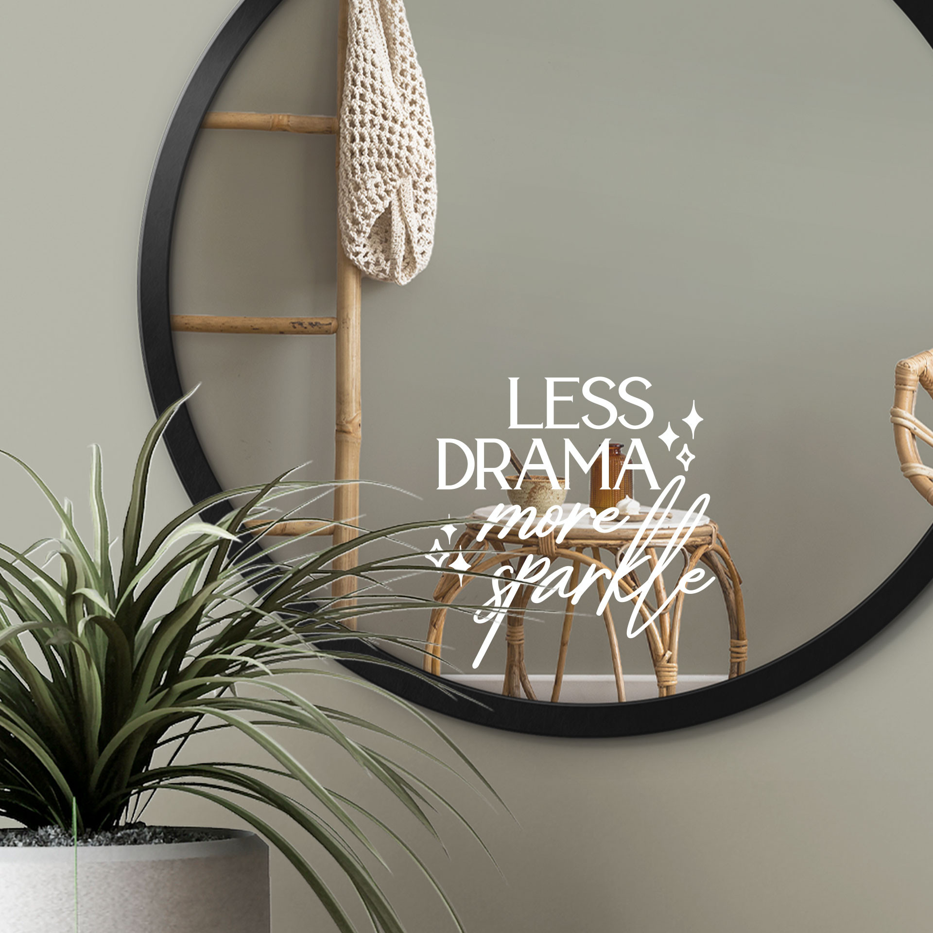 Spiegel Sticker Less Drama more sparkle