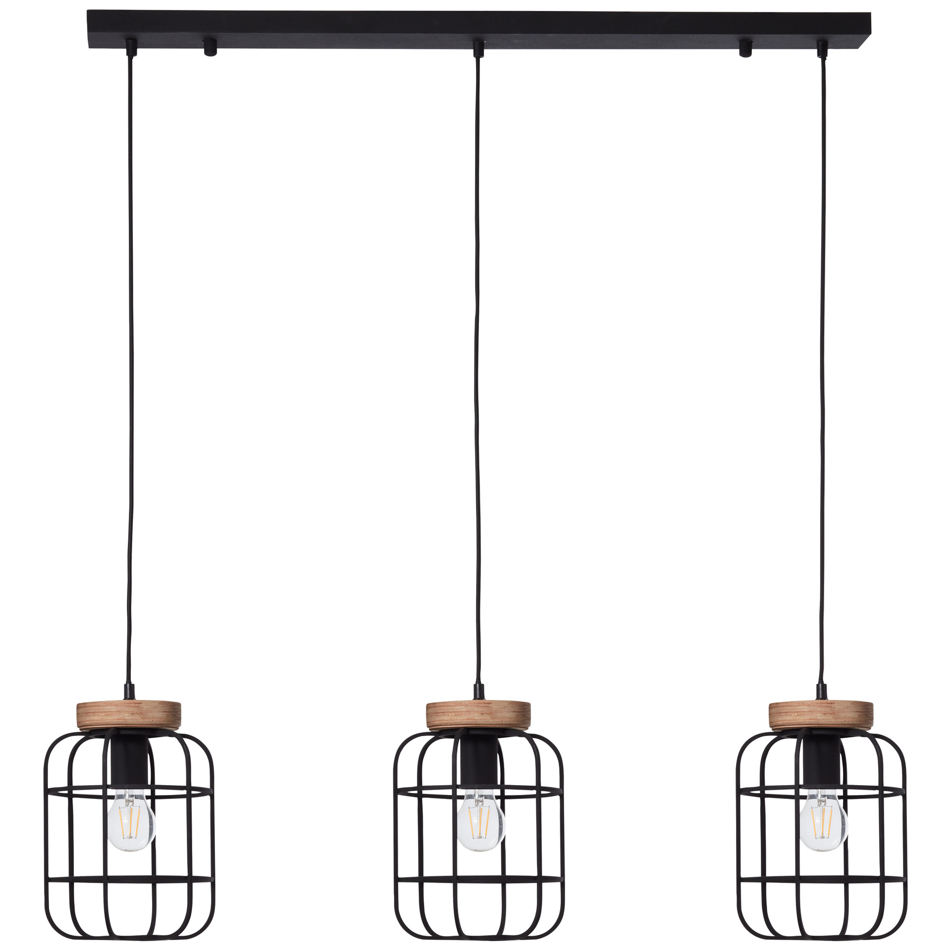 Pendelleuchte Inga, braun, 142 x 100 cm, Holz Pendellampe