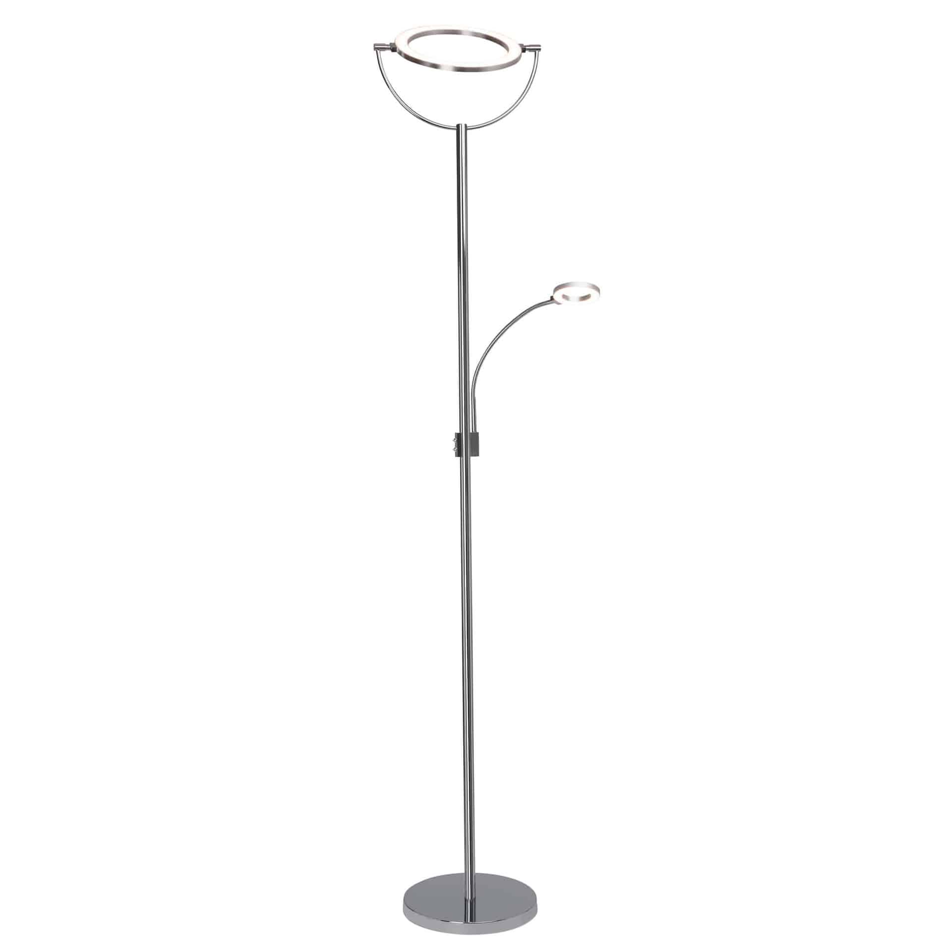 LED-Stehleuchte Fabian mit Leselicht,  191 x 61 cm, Metall Stehlampe, dimmbar