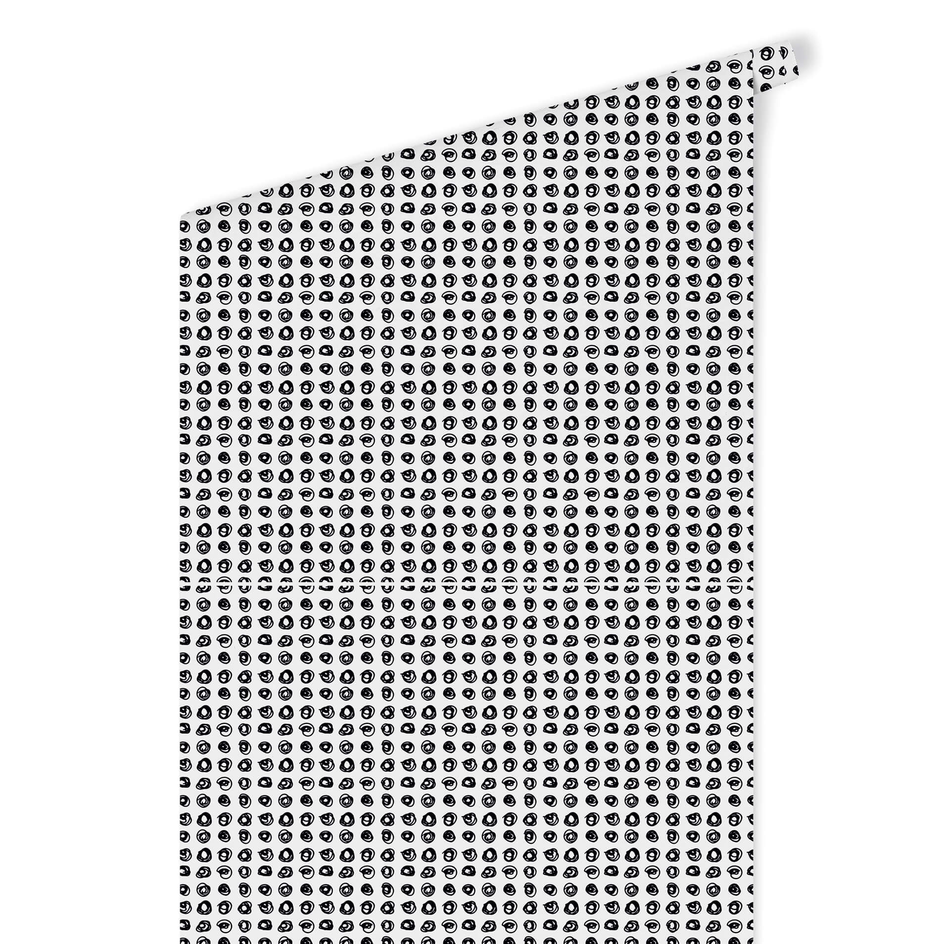 Patroonbehang – Kringetjes – zwart wit