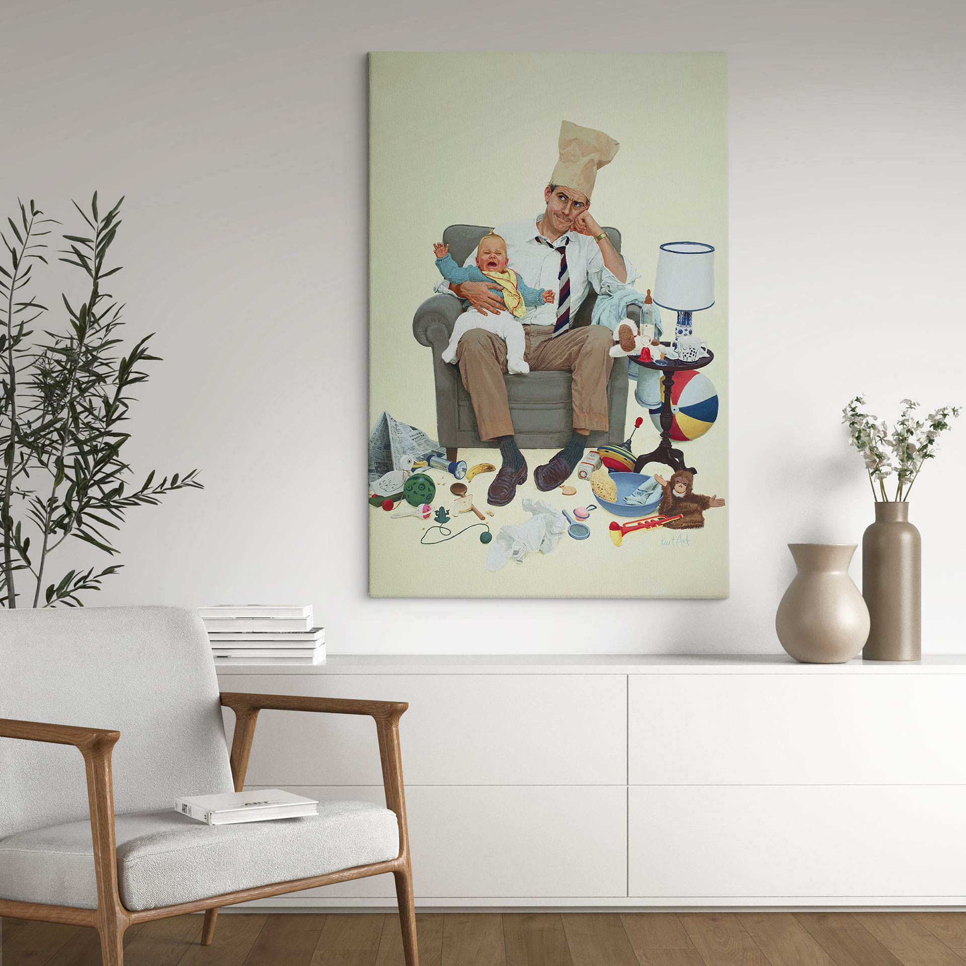 Leinwandbild Kurt Ard - Wo bleibt Mama denn (1960) - 70x100 cm
