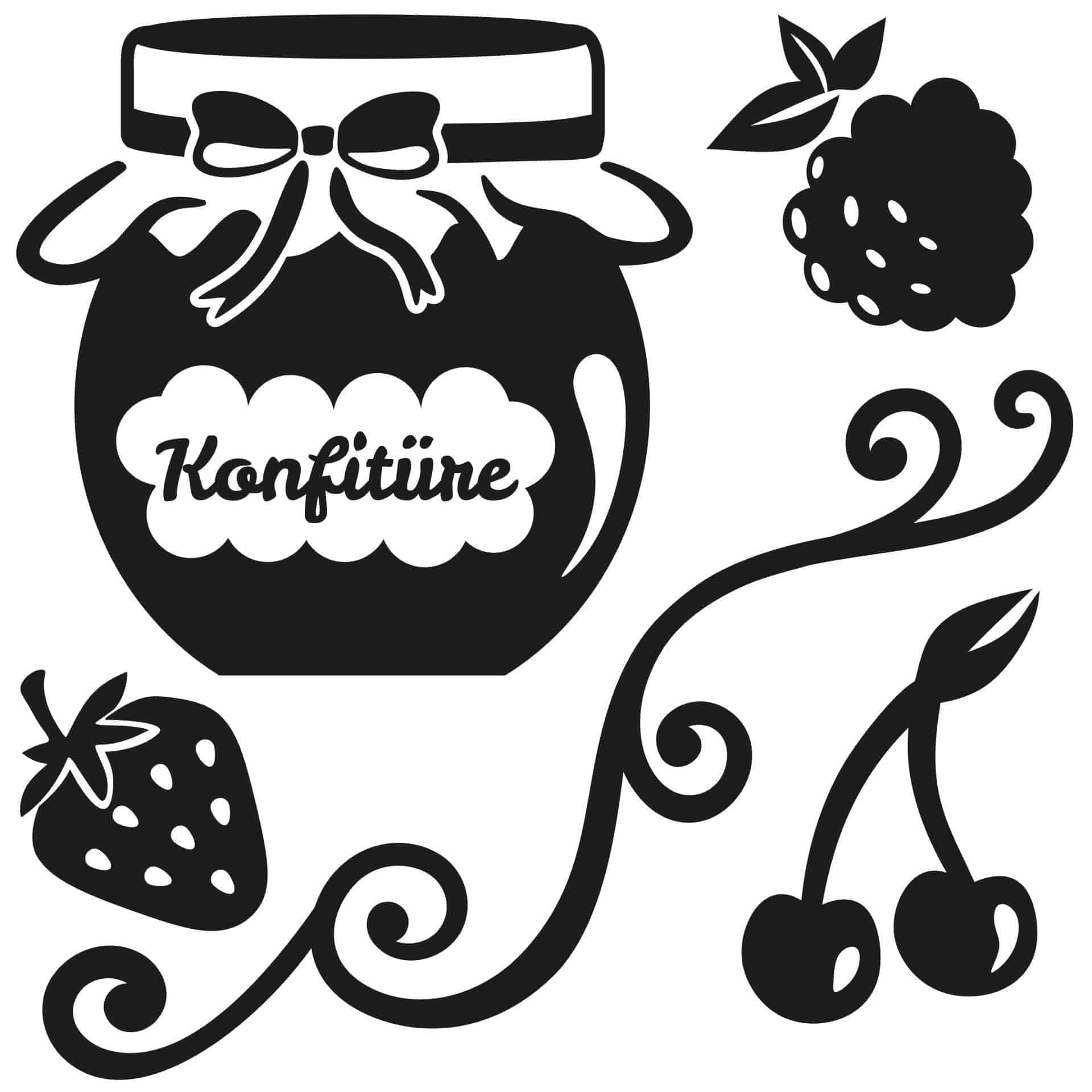 Wandtattoo Konfitüre Waldfrüchte