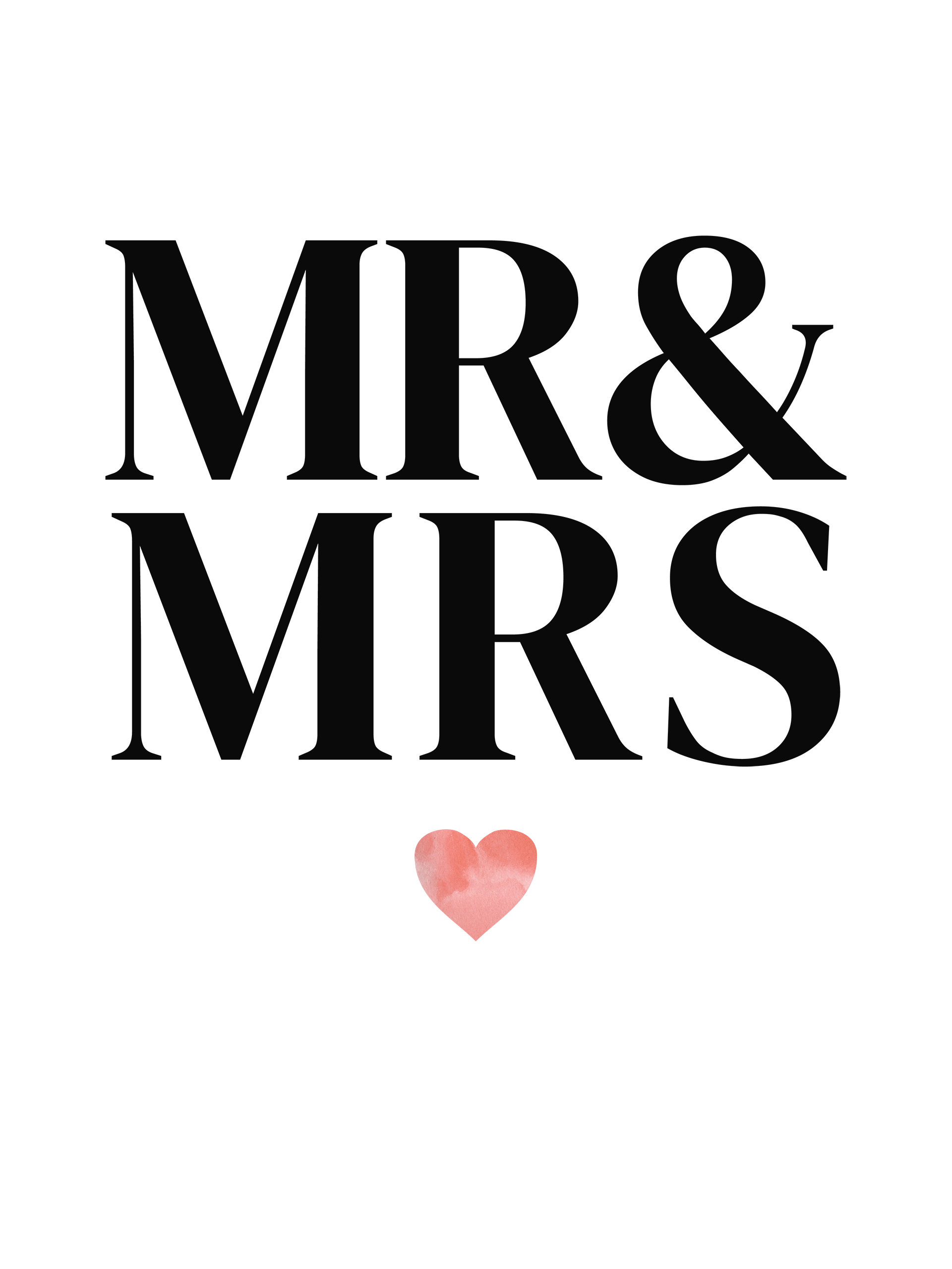 Poster à personnaliser Mr & Mrs - Classique
