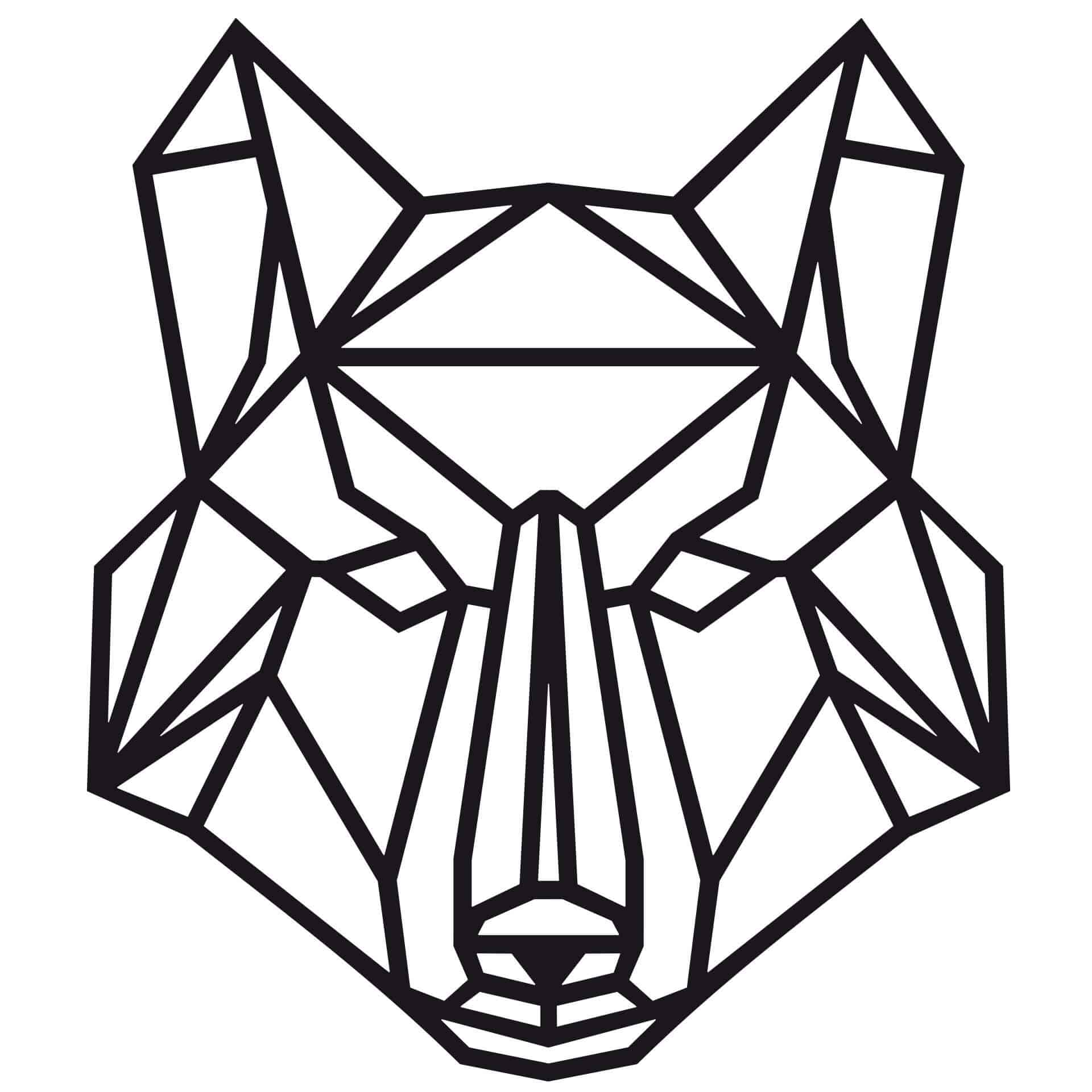 Wandtattoo Origami Wolf