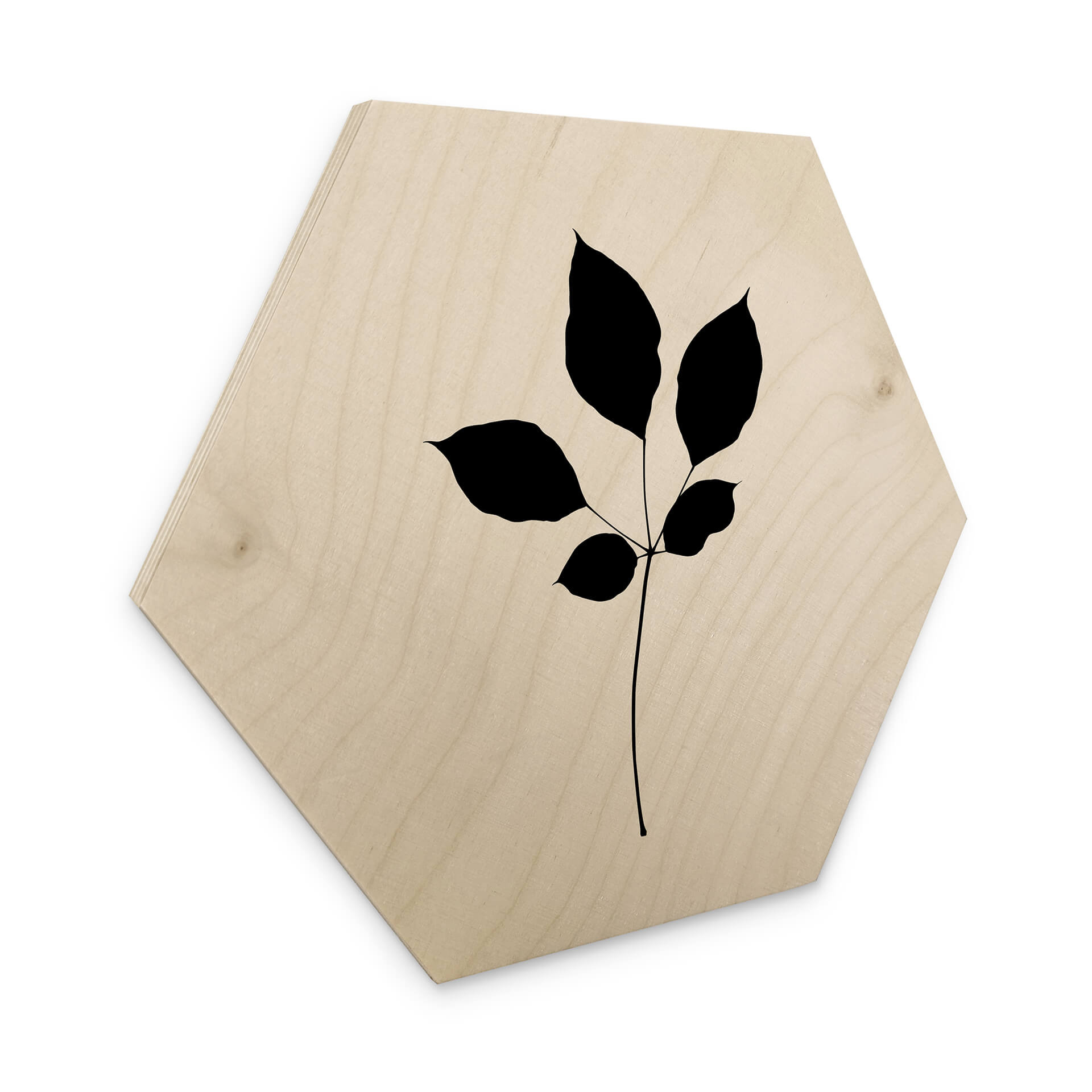 Esagono in legno Kubistika - Foglia di castagno
