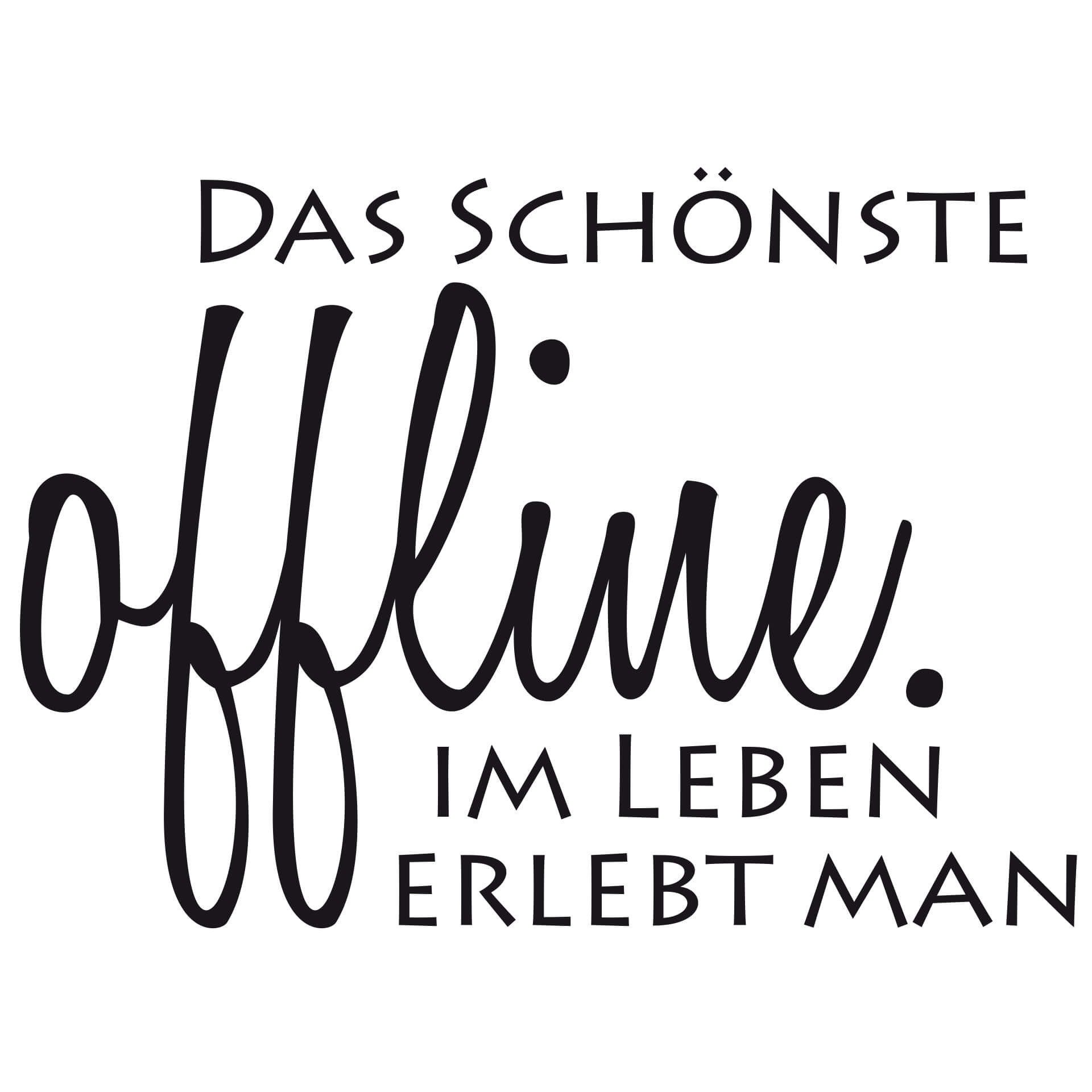 Wandtattoo  - Das Schönste im Leben erlebt man offline