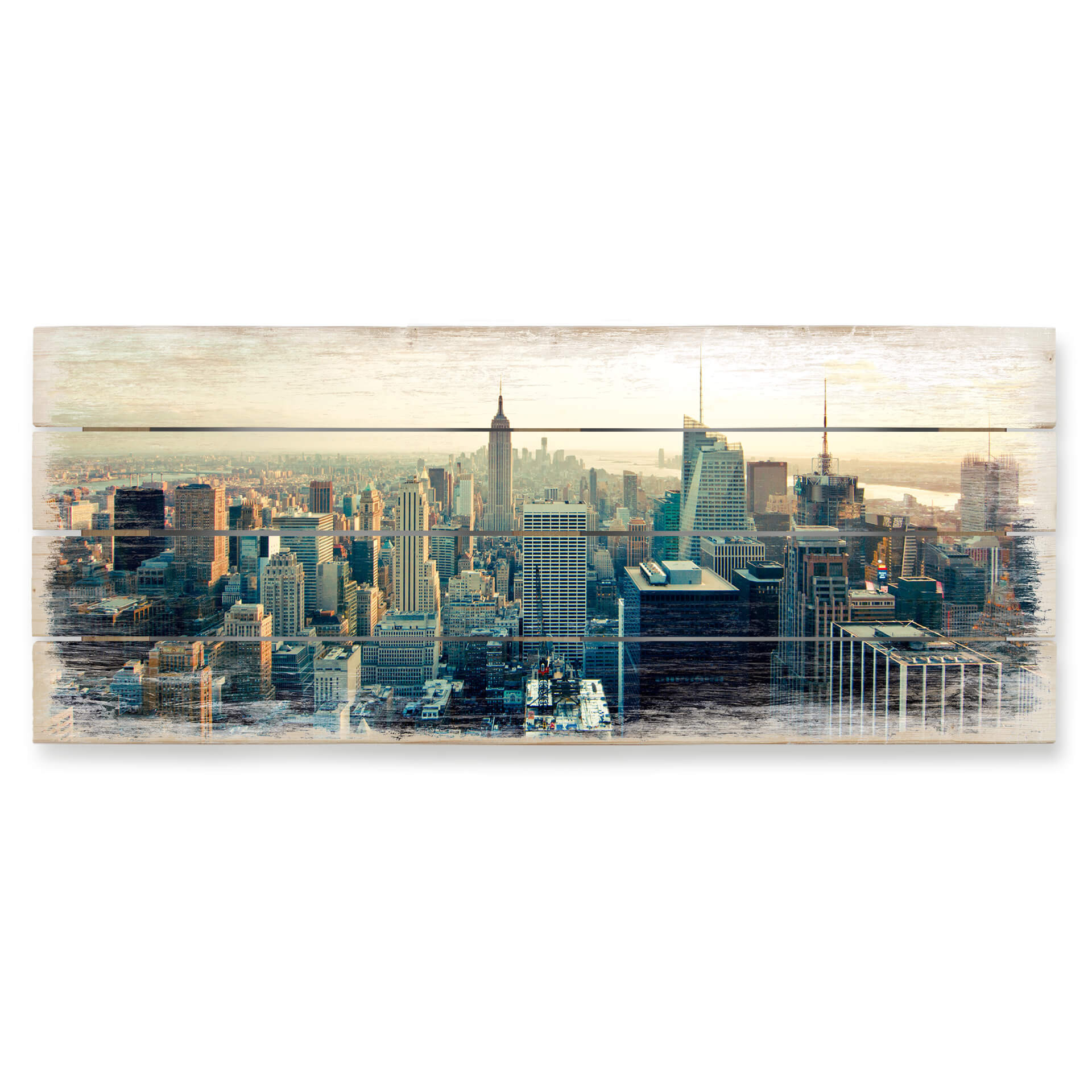 Obraz drewniany panorama miasta New York