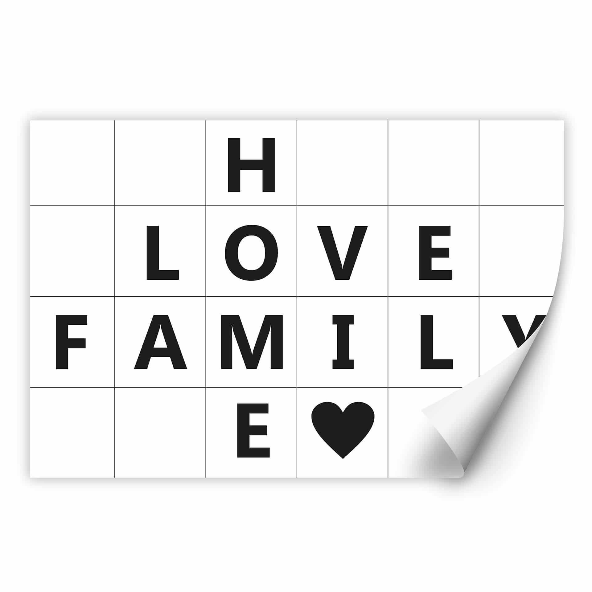 Wallprint mit Raster - Home Love Family