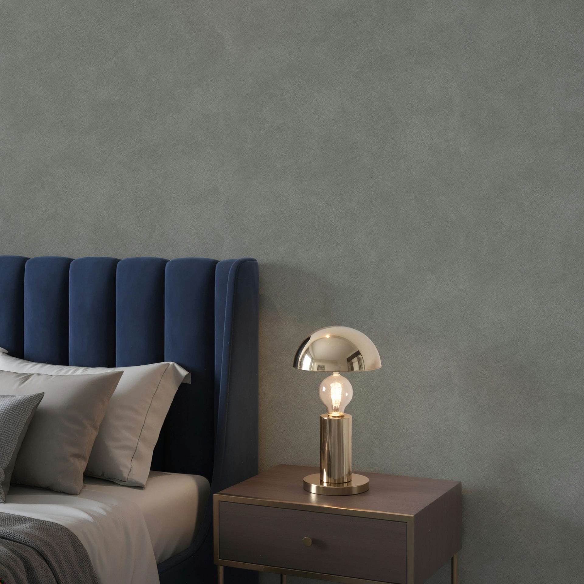 Vliesbehang betonlook gipslook effen mat in antraciet