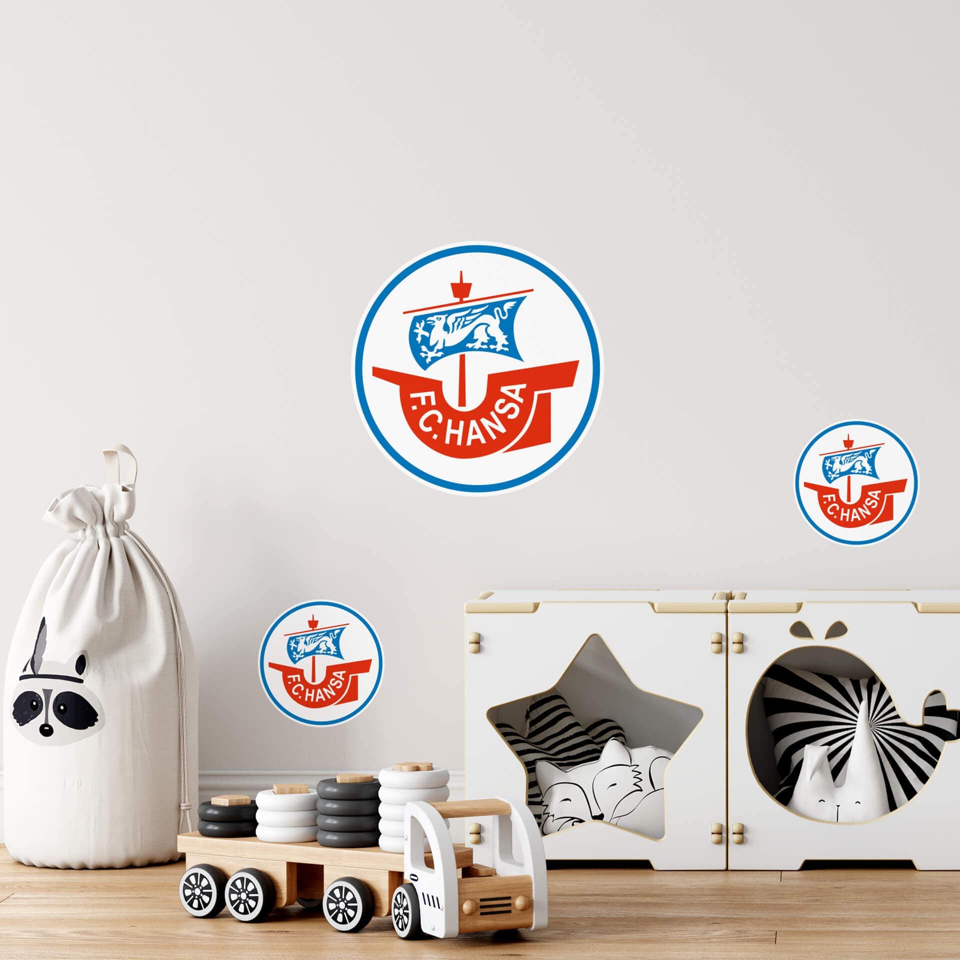 Wandtattoo FC Hansa Rostock - Hansa Logo Set - 50x70 cm